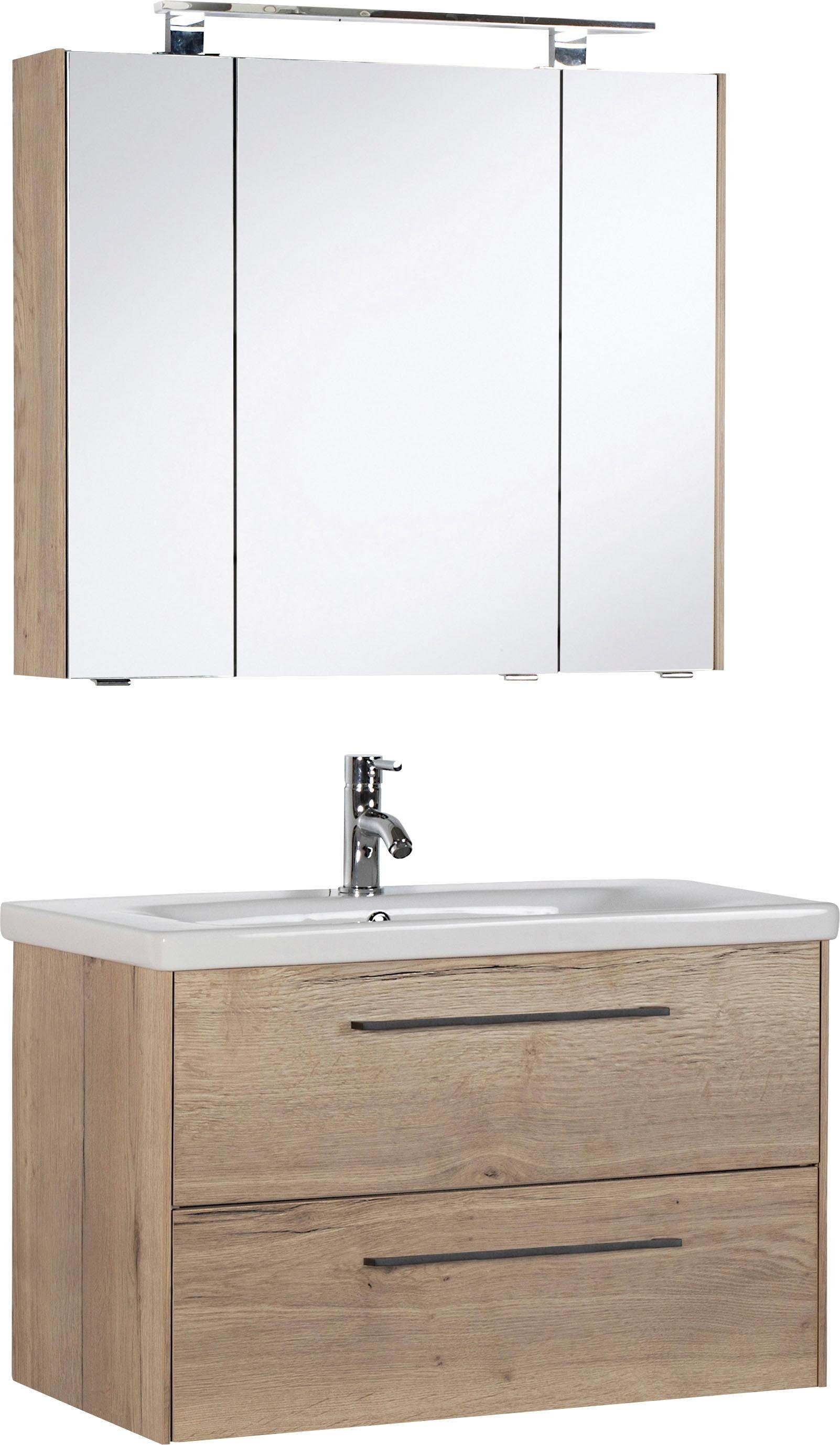 Badmöbel-Set "3400" Set, 2 Stk. tlg., Eiche Struktur/Eiche Struktur
