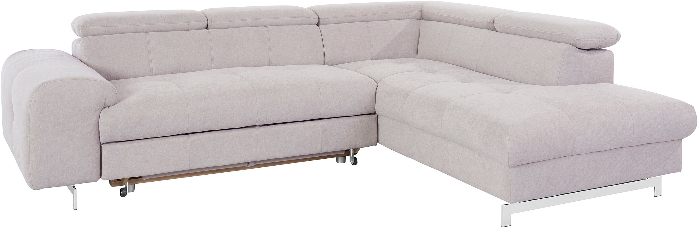 COTTA Ecksofa »Chef L-Form«, mit Kopfteilverstellung, edle Metallkufen, wahlweise mit Bettfunktion