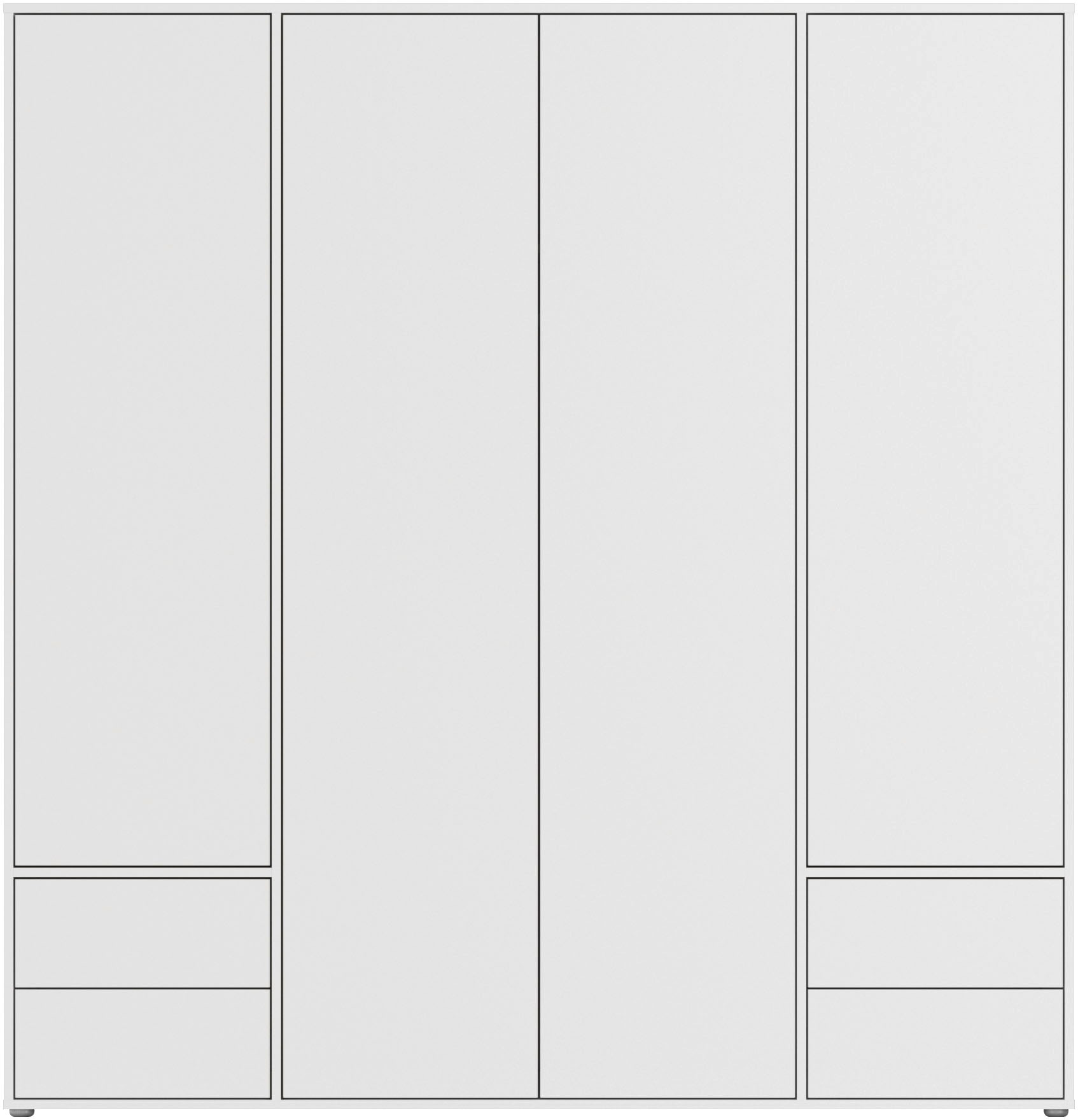 rauch Drehtürenschrank »Kleiderschrank Schrank Garderobe Wäscheschrank NABILA viel Stauraum«, (in 3 verschiedenen Ausstattungen BASIC/CLASSIC/PREMIUM), mit 2 Schubladen und Push-to-Open Funktion TOPSELLER MADE IN GERMANY