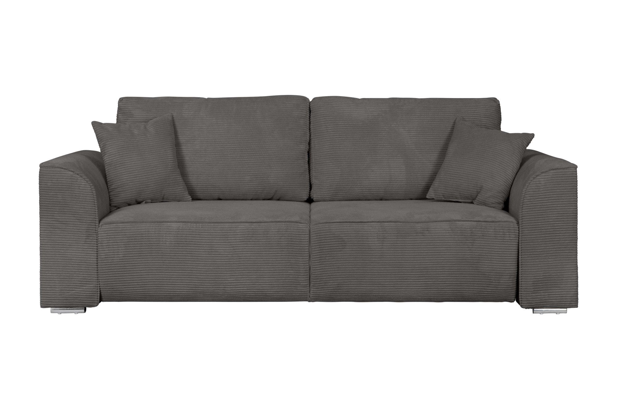 INOSIGN 2-Sitzer »BEATRICE, erhältlich in trendigen Stoffoptionen, B/T/H: 143/73/92 cm«, In hochwertiger Verarbeitung, incl. 2 großen Zierkissen in Korpusfarbe