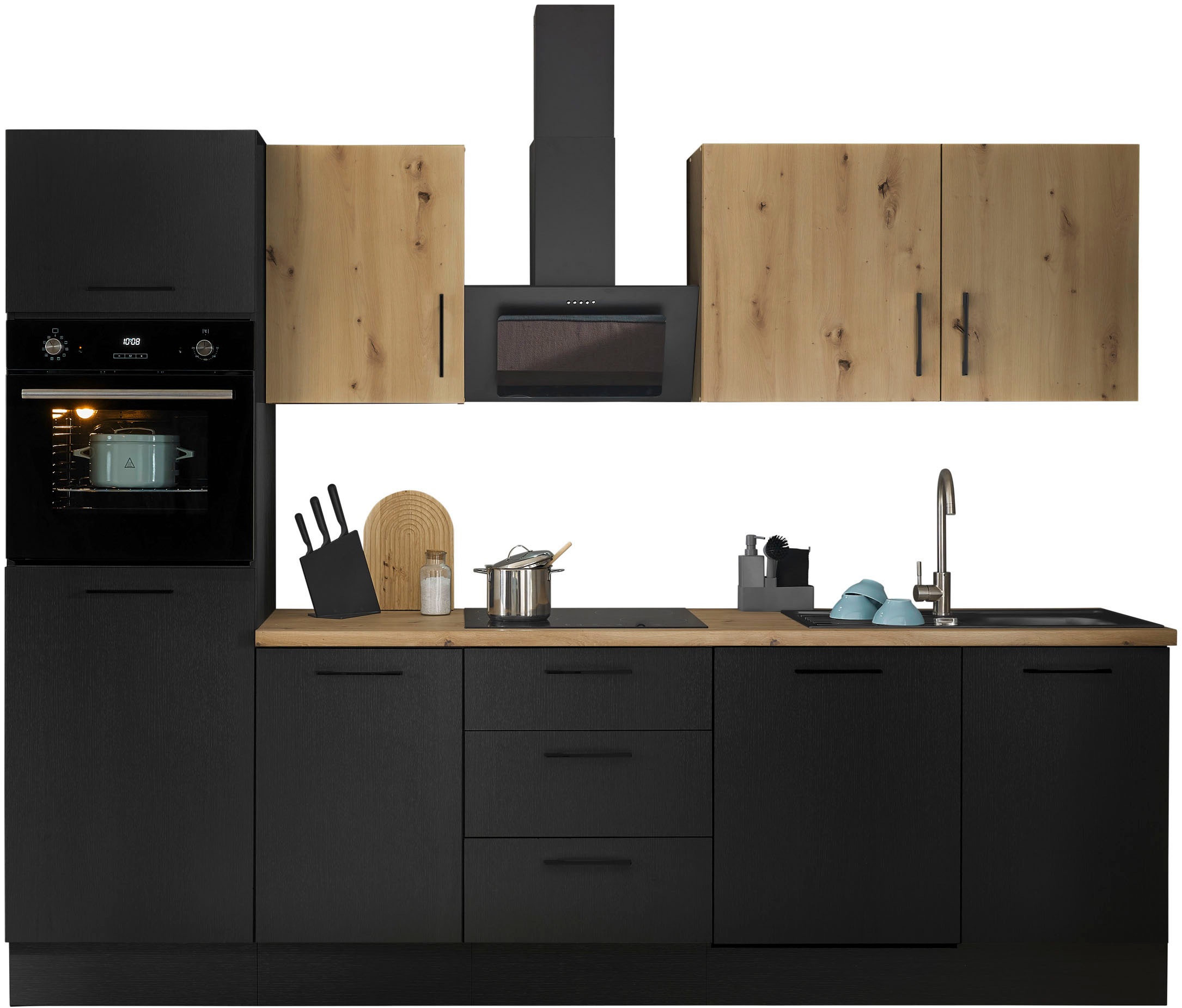 BASIC by Balculina Küchenzeile »Turin«, Breite 280 cm, wahlweise mit E-Geräten