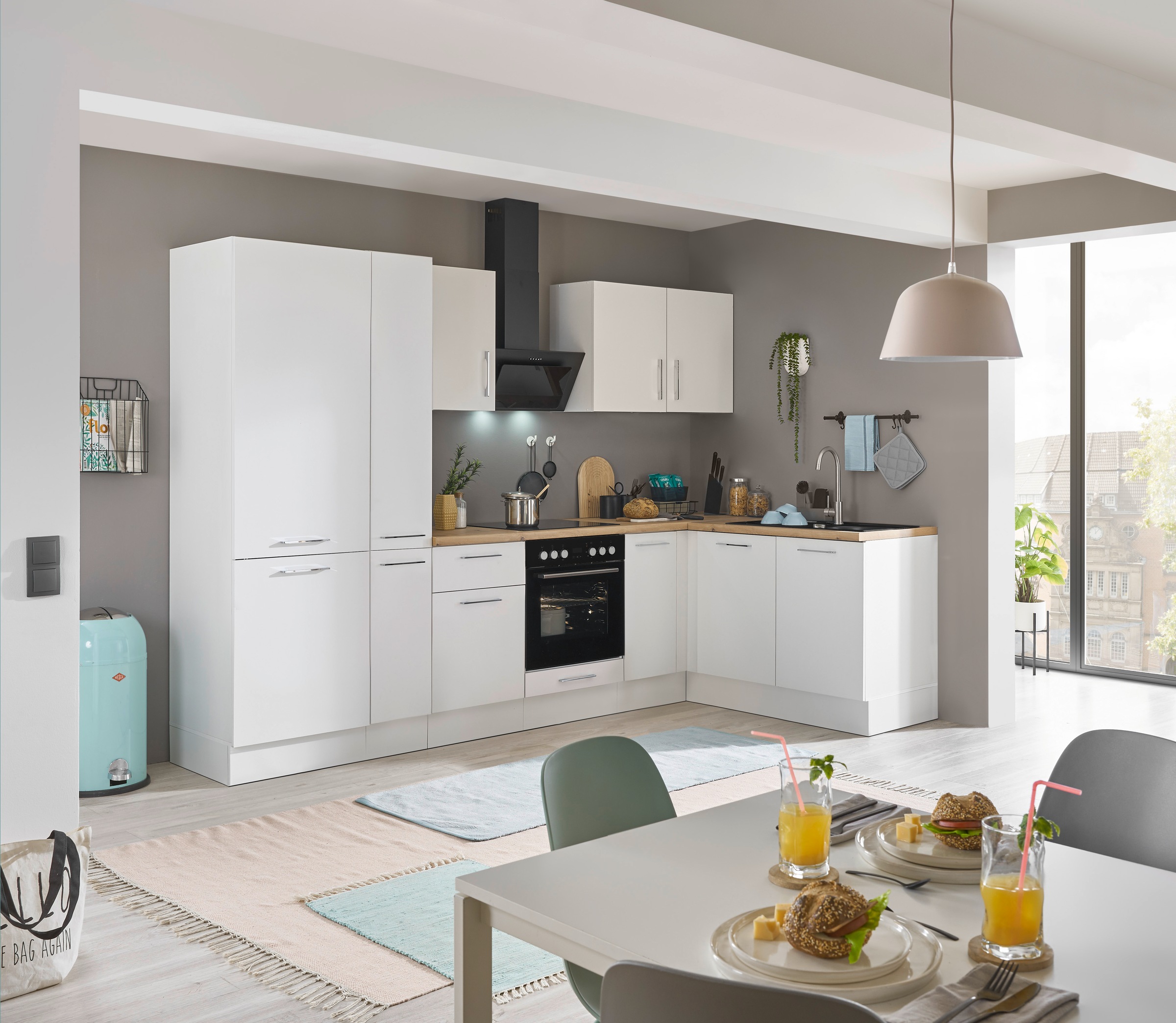 BASIC by Balculina Winkelküche »Turin«, Stellbreite 300x175 cm, wahlweise mit E-Geräten