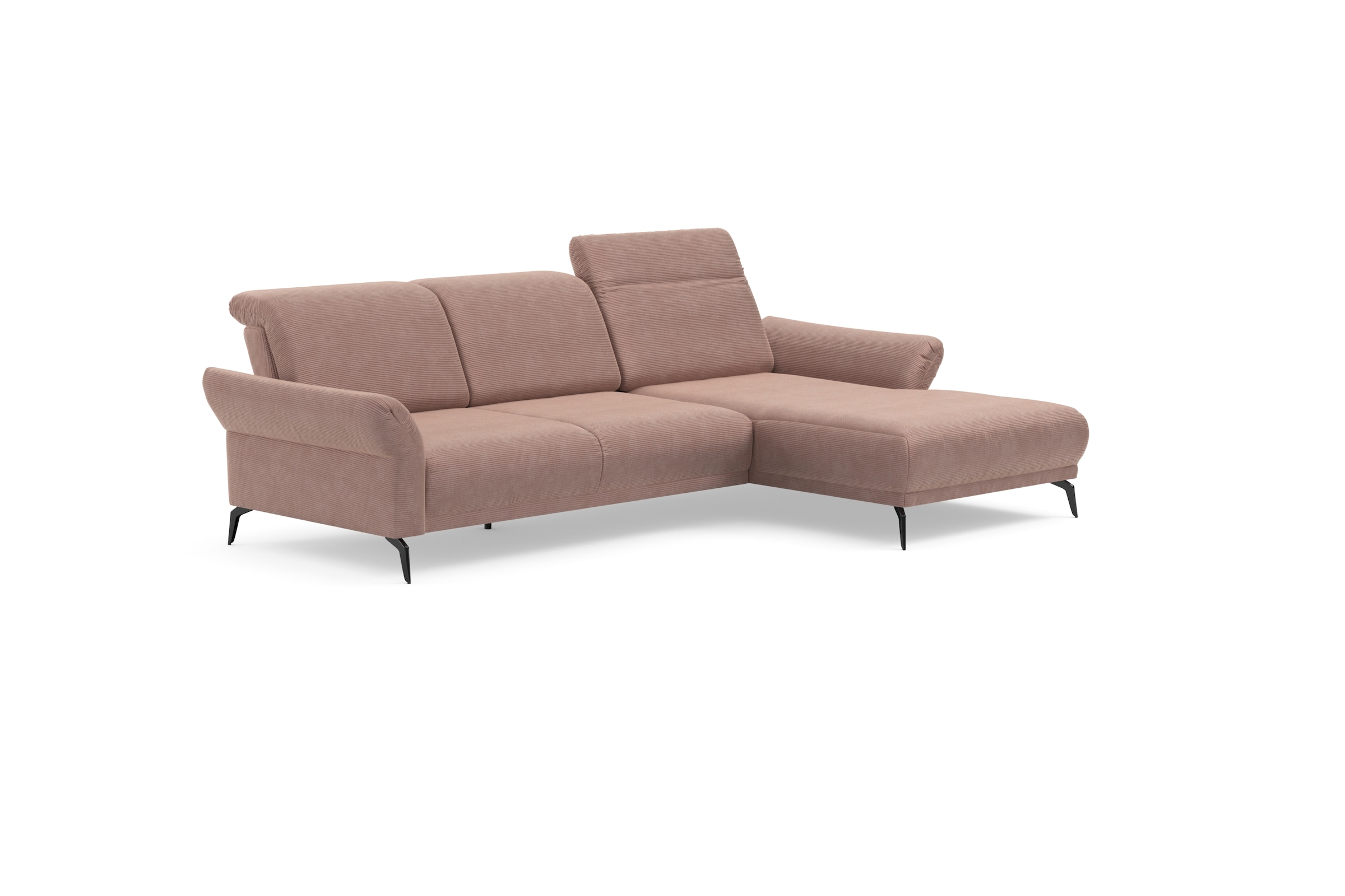 INOSIGN Ecksofa »Coco L-Form«, Sitztiefen-, Arm- und Kopfteilverstellung, Cord-Bezug, Fußhöhe 15 cm