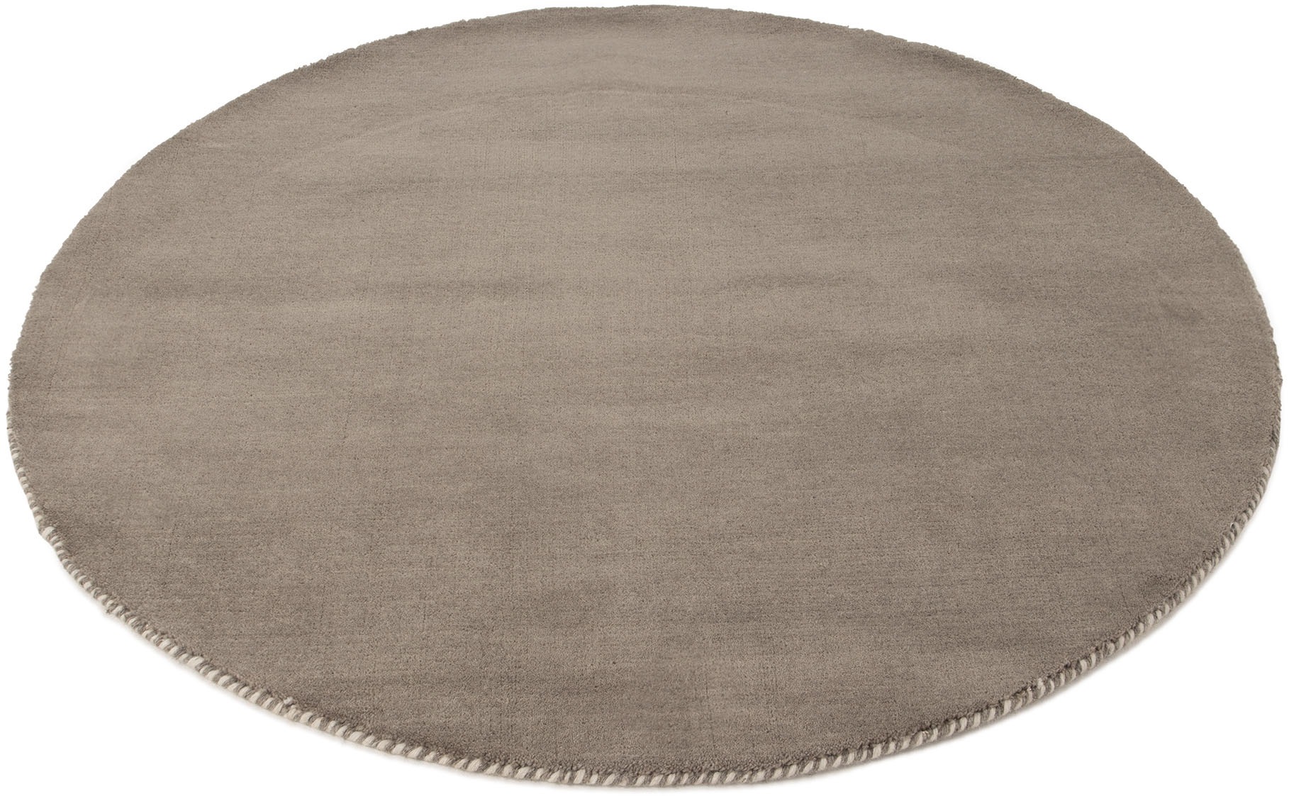 carpetfine Wollteppich »Gabbeh Lola Uni«, rund, 14 mm Höhe, mit natürlichem Pflanzenmaterial von Hand gewebt, auch als Läufer