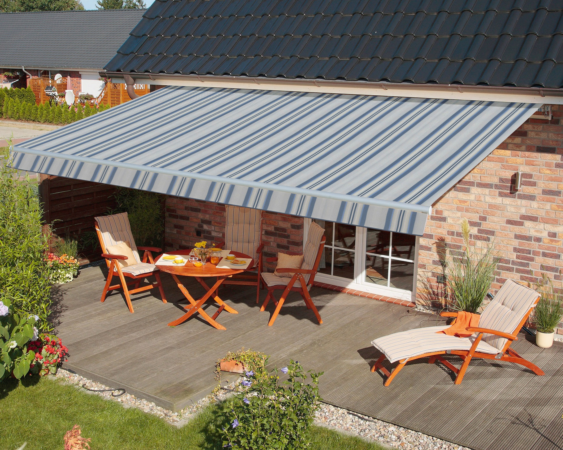 SPETTMANN Gelenkarmmarkise »STAR« Breite/Ausfall: 500x250 cm blau-natur