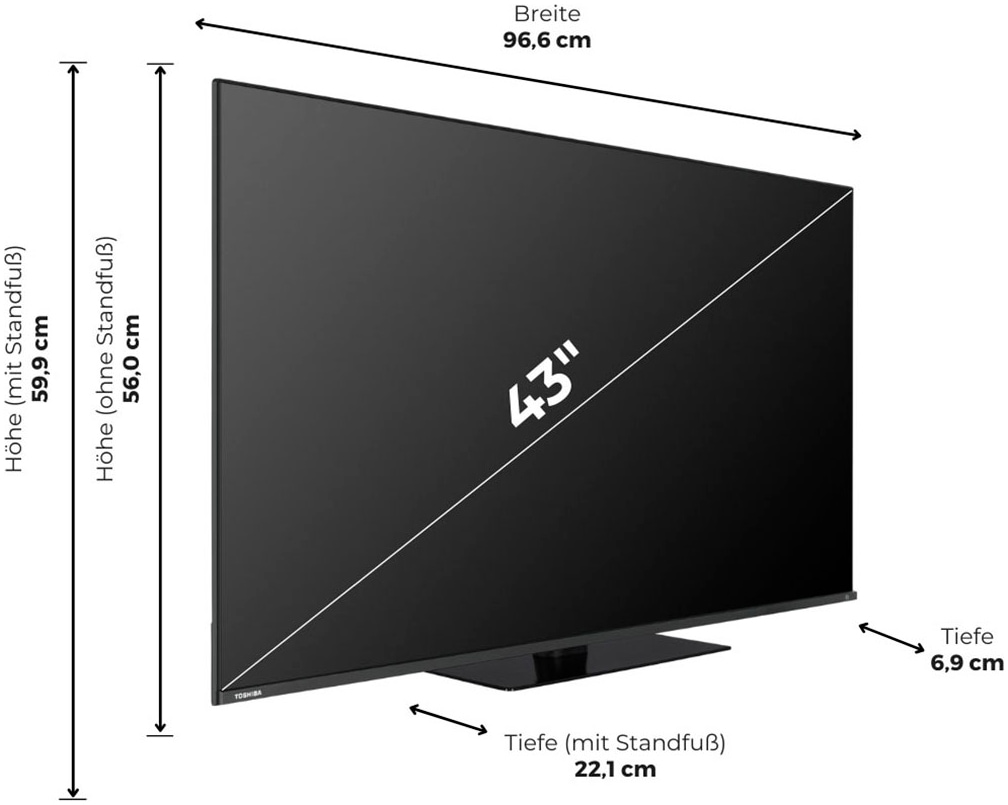 Toshiba LED-Fernseher »43QA7D63DG«, 4K Ultra HD, Android TV