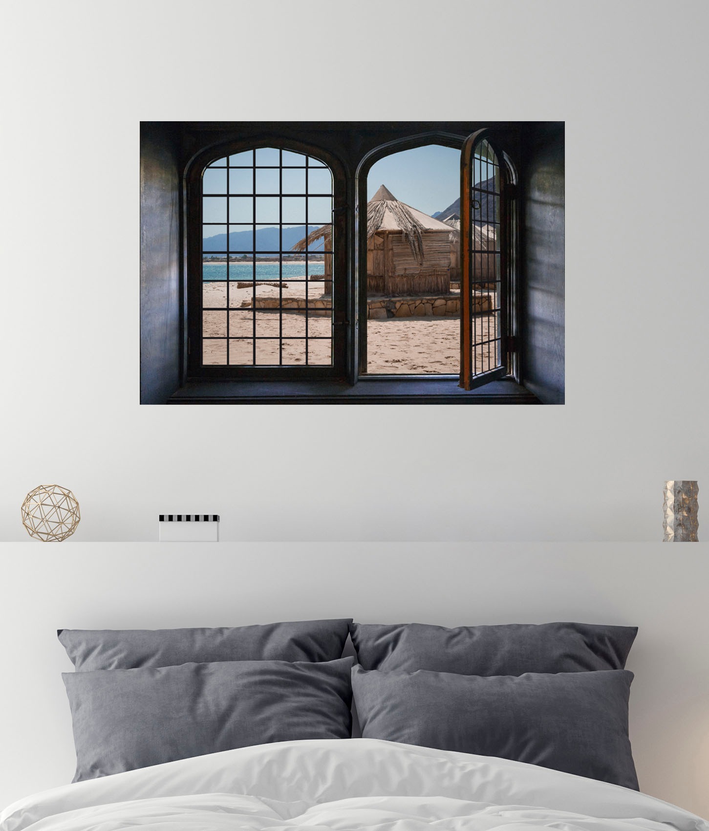 queence Wandsticker »Hütte«, Wandsticker, Wandbild, selbstklebend, 3D, Fenster