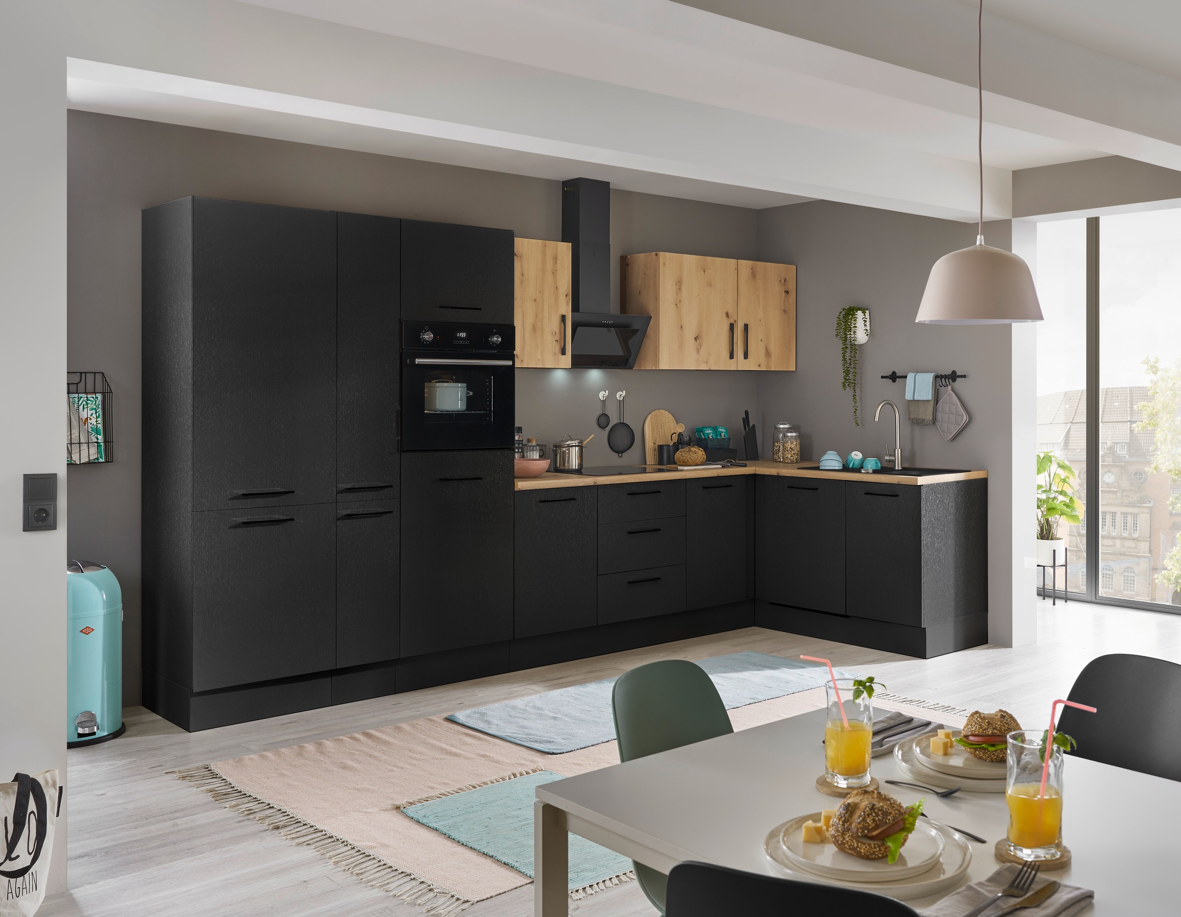 BASIC by Balculina Winkelküche »Turin«, Stellbreite 370x175 cm, wahlweise mit E-Geräten