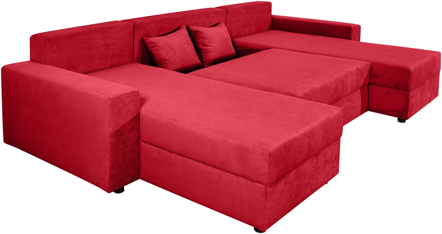 COLLECTION AB Wohnlandschaft »Pico U-Form, Breite 252, mit Schlaffunktion, Bettkasten & Zierkissen«, Liegefläche 117x220 cm