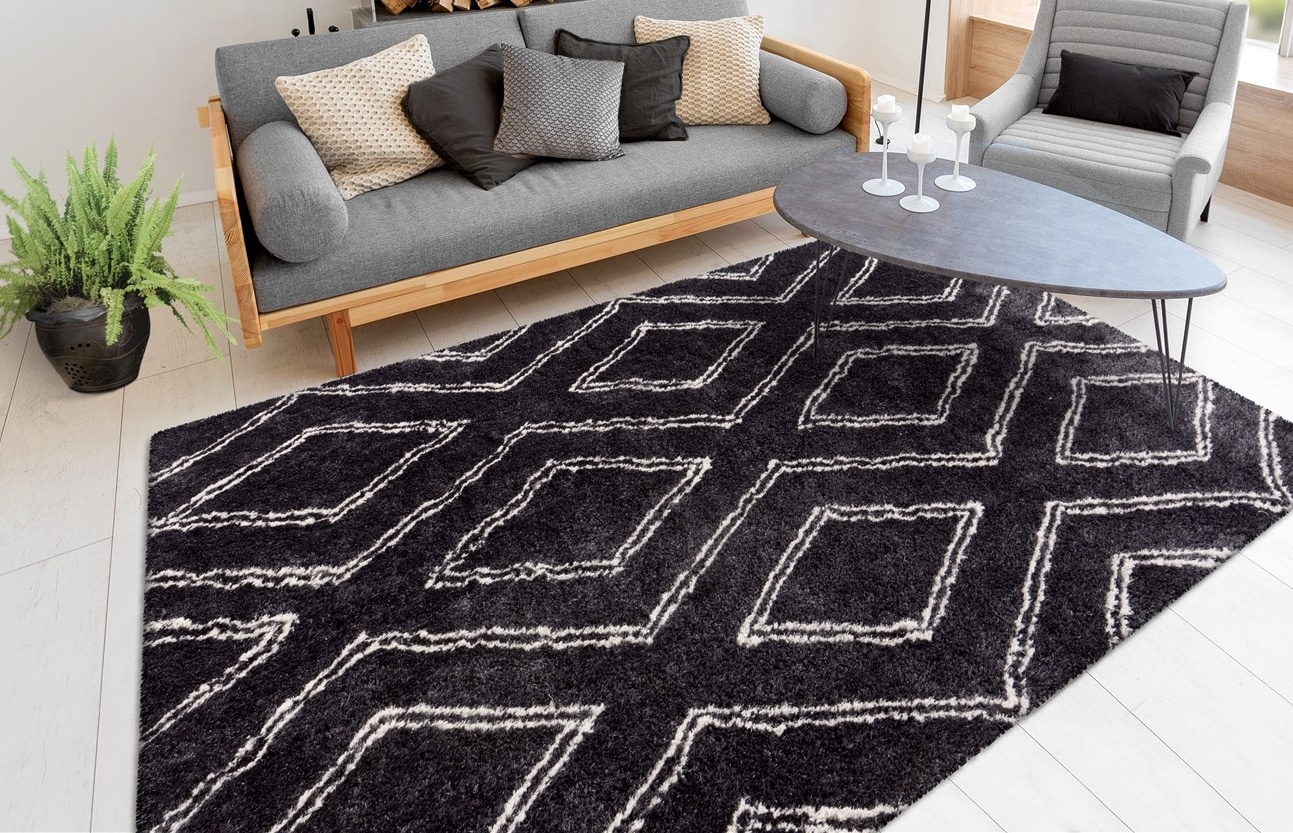 my home Hochflor-Teppich »Jeana«, rechteckig, 27 mm Höhe, retro, Wohnzimmer günstig online kaufen