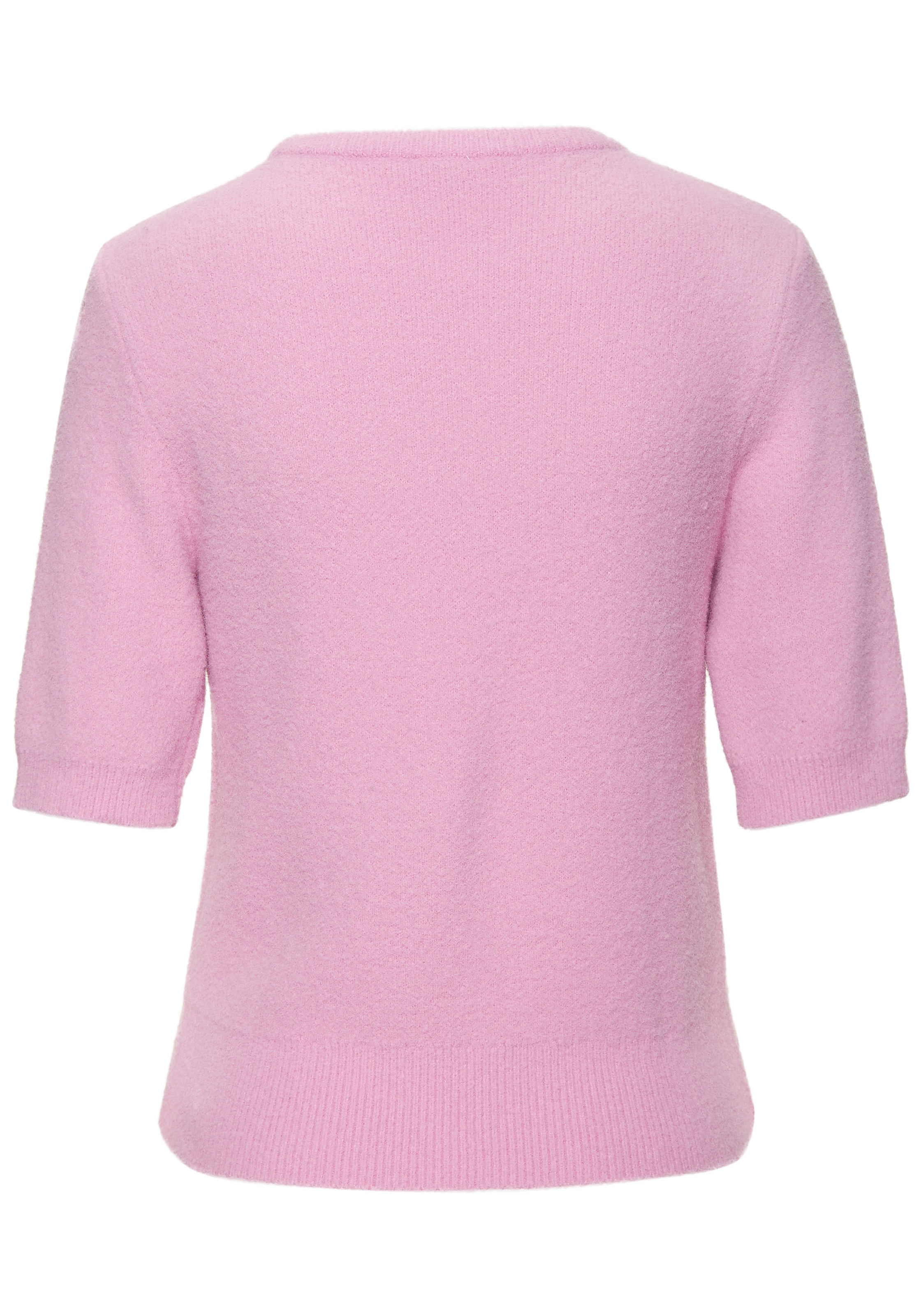 LASCANA Kurzarmpullover, flauschiger Strickpullover, figurnaher Schnitt