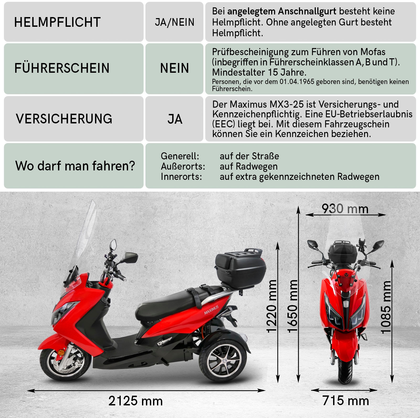 Rolektro Elektromobil »Maximus MX3-25, 1 Akku«