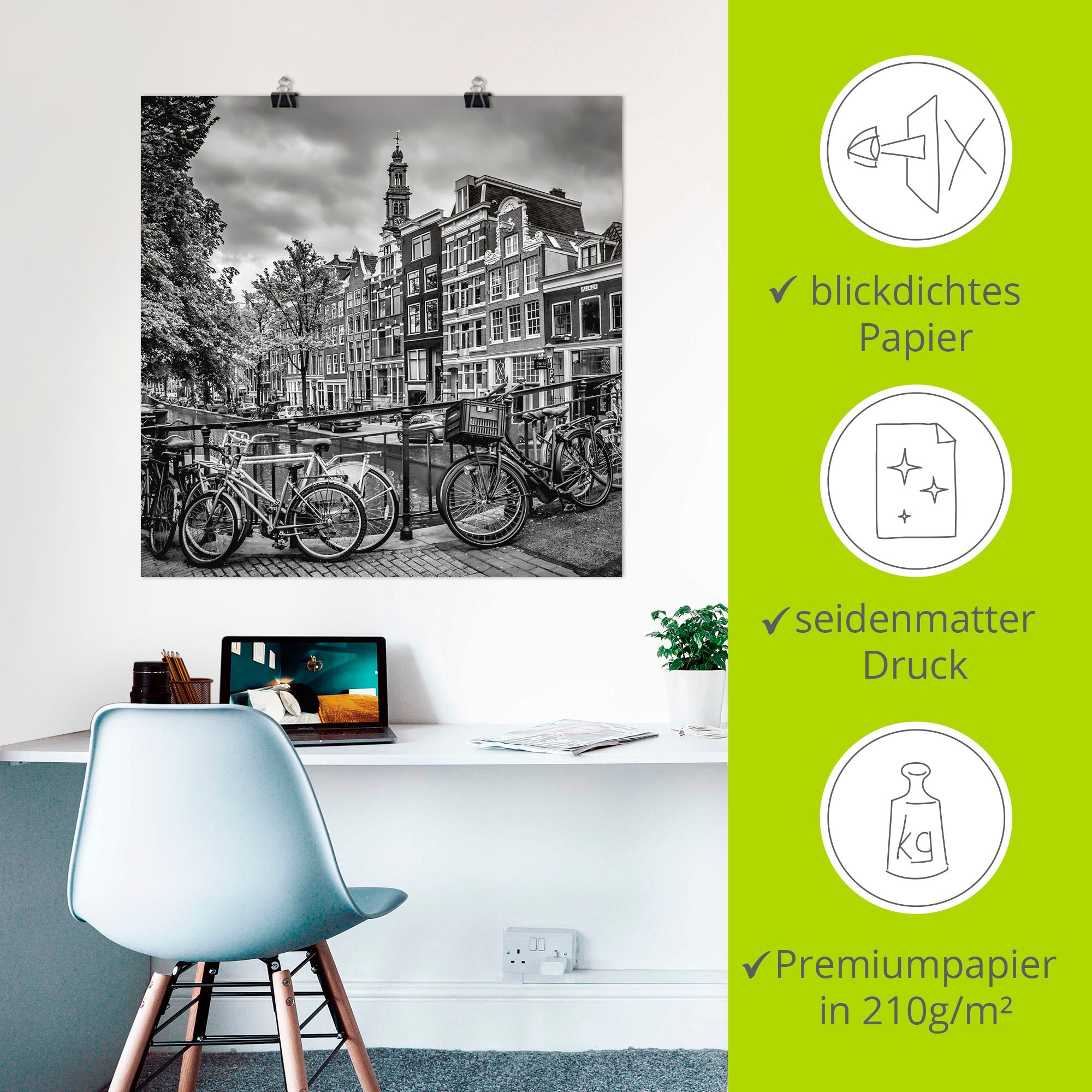 Artland Poster »Amsterdam Bloemgracht II«, Amsterdam, (1 St.), als Alubild, Leinwandbild, Wandaufkleber oder Poster in versch. Größen