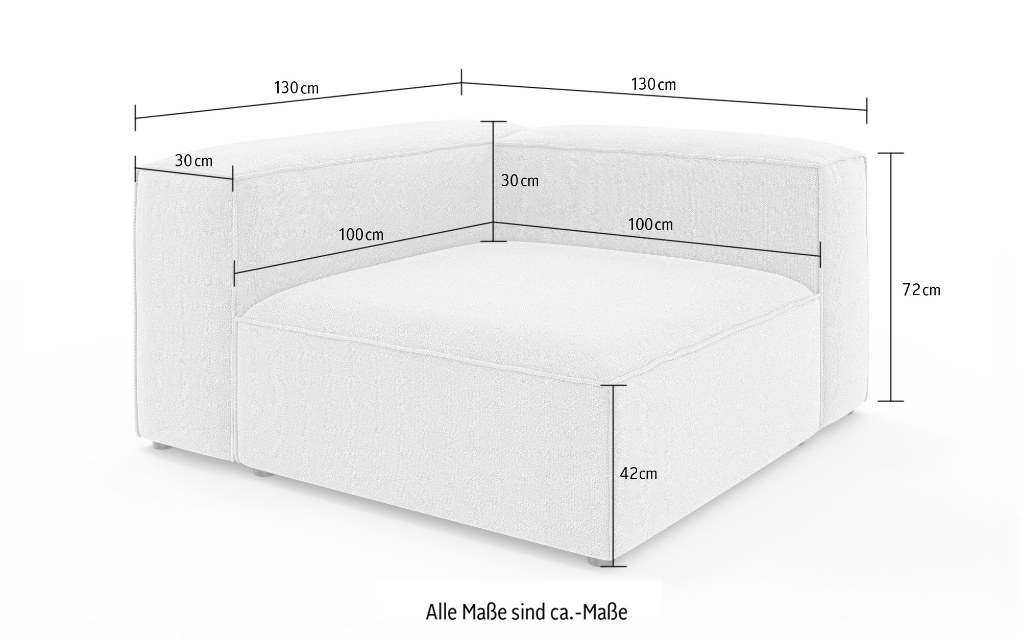 INOSIGN Ottomane »XL HAILY links/rechts bestellbar, extra tief, Maße B/T/H: 130/160/72cm«, als Modul oder separat verwendbar, für individuelle Zusammenstellung