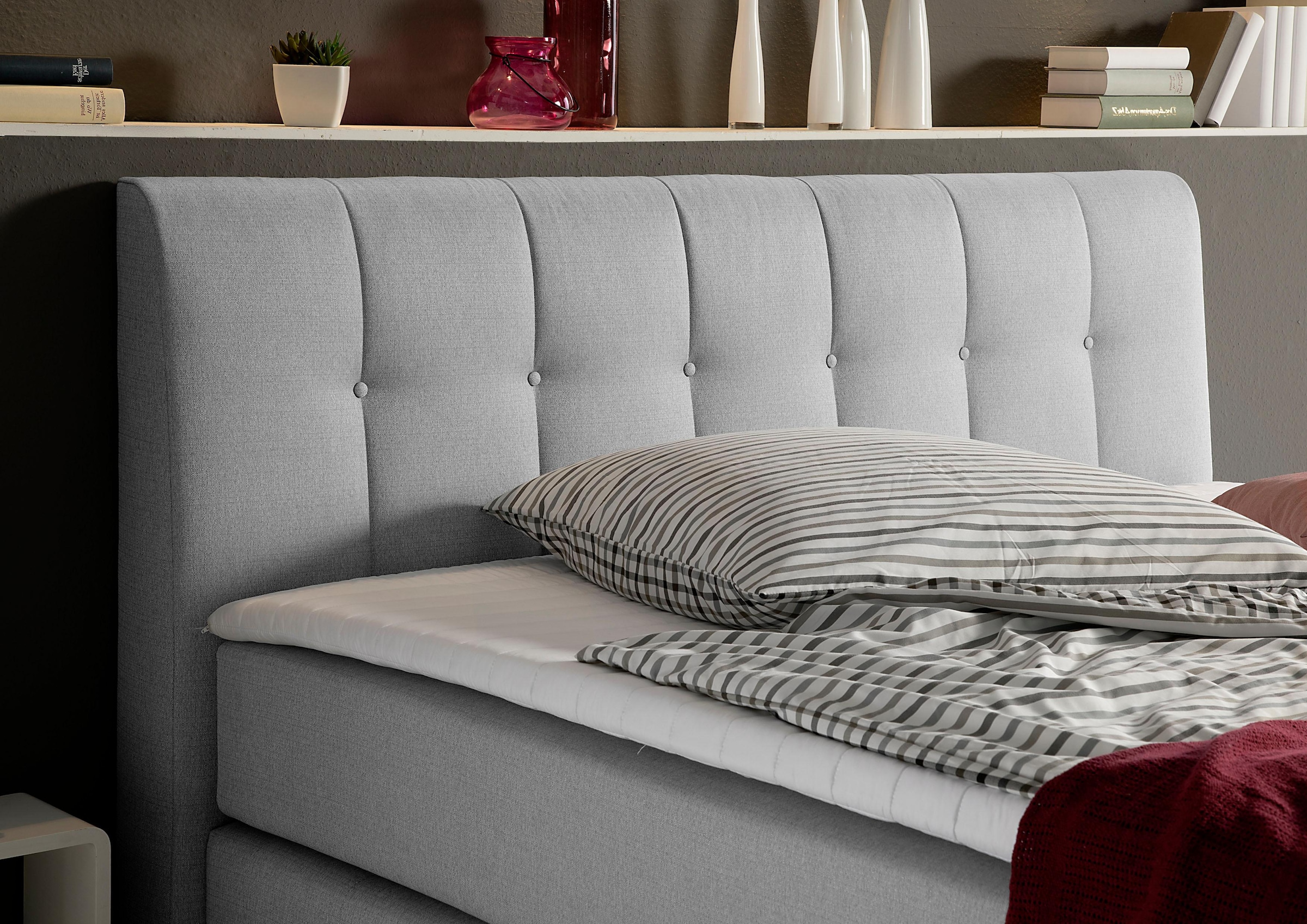 Places of Style Boxspringbett »Cafone«, inkl. Topper, 5 Breiten, 3 Matratzenarten und 3 Härtegraden wählbar