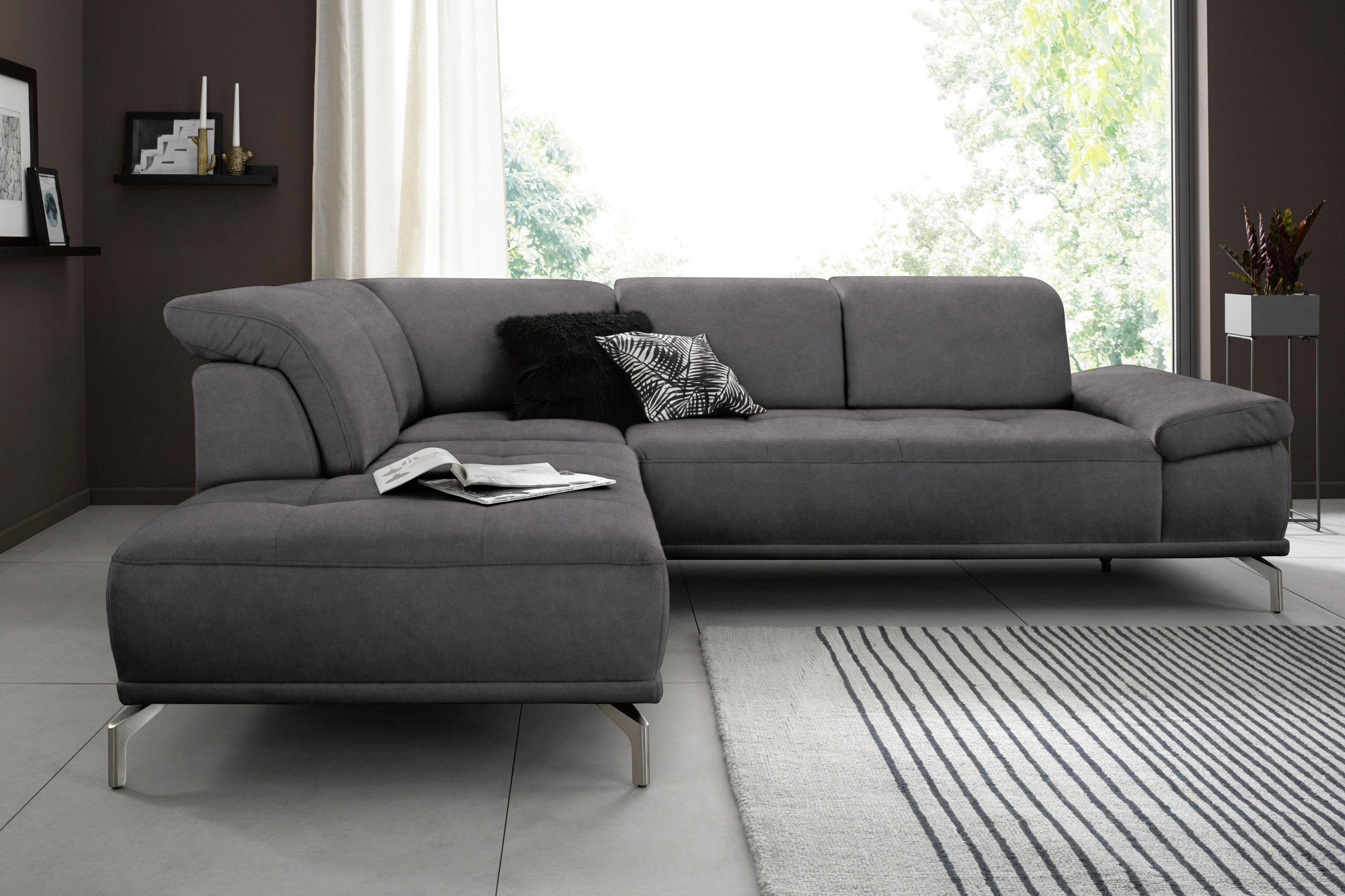 Places of Style Ecksofa "Caluna", Inkl.Sitztiefenverstellung, wahlweise mit günstig online kaufen
