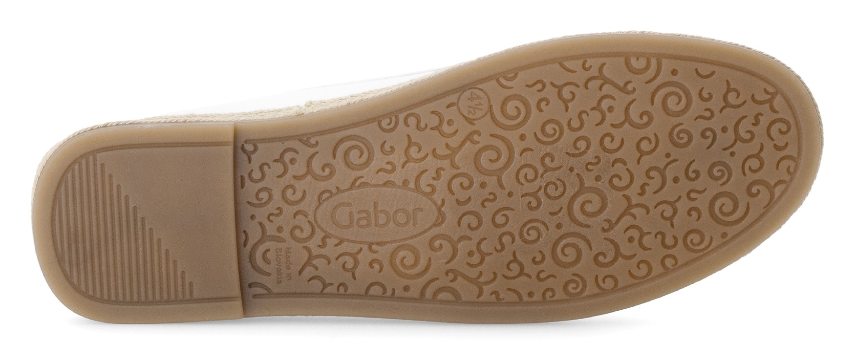 Gabor Slipper, Schlupfschuh, Bequemschuh, Flats mit jutebezogenem Plateau