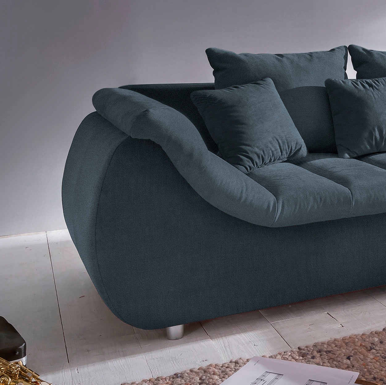 INOSIGN Ecksofa »Imola elegant und bequem, aktuelle Steppung im Sitz, L-Form«, wahlweise mit Bettfunktion
