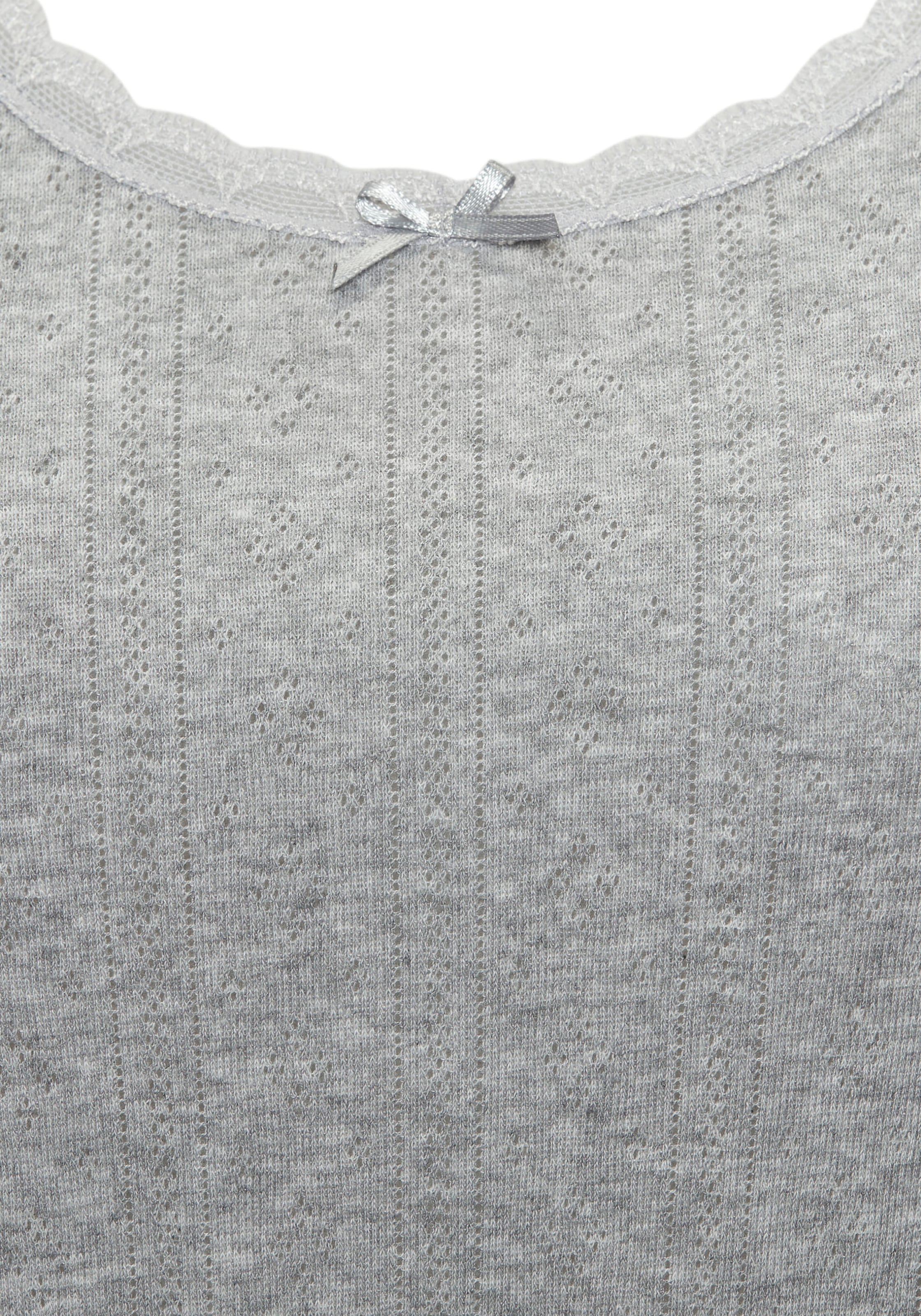 Vivance Langarmshirt 2er-Pack,  aus weichem Pointelle-Strick mit Spitze