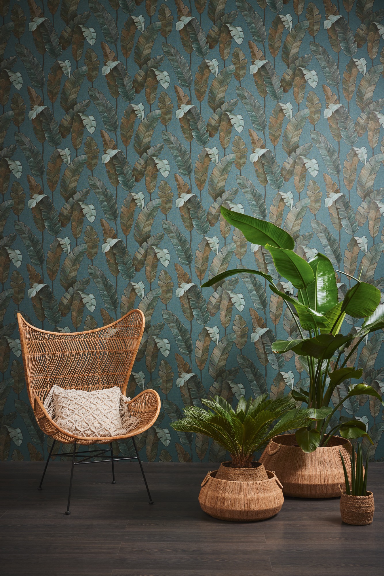 living walls Vliestapete »Metropolitan Stories. Travel Styles. Blättertapete«, matt-gemustert-neutral, Tapete Floral Modern Chic 3D-Effekt Strukturiert Elegant Tapeten Flur