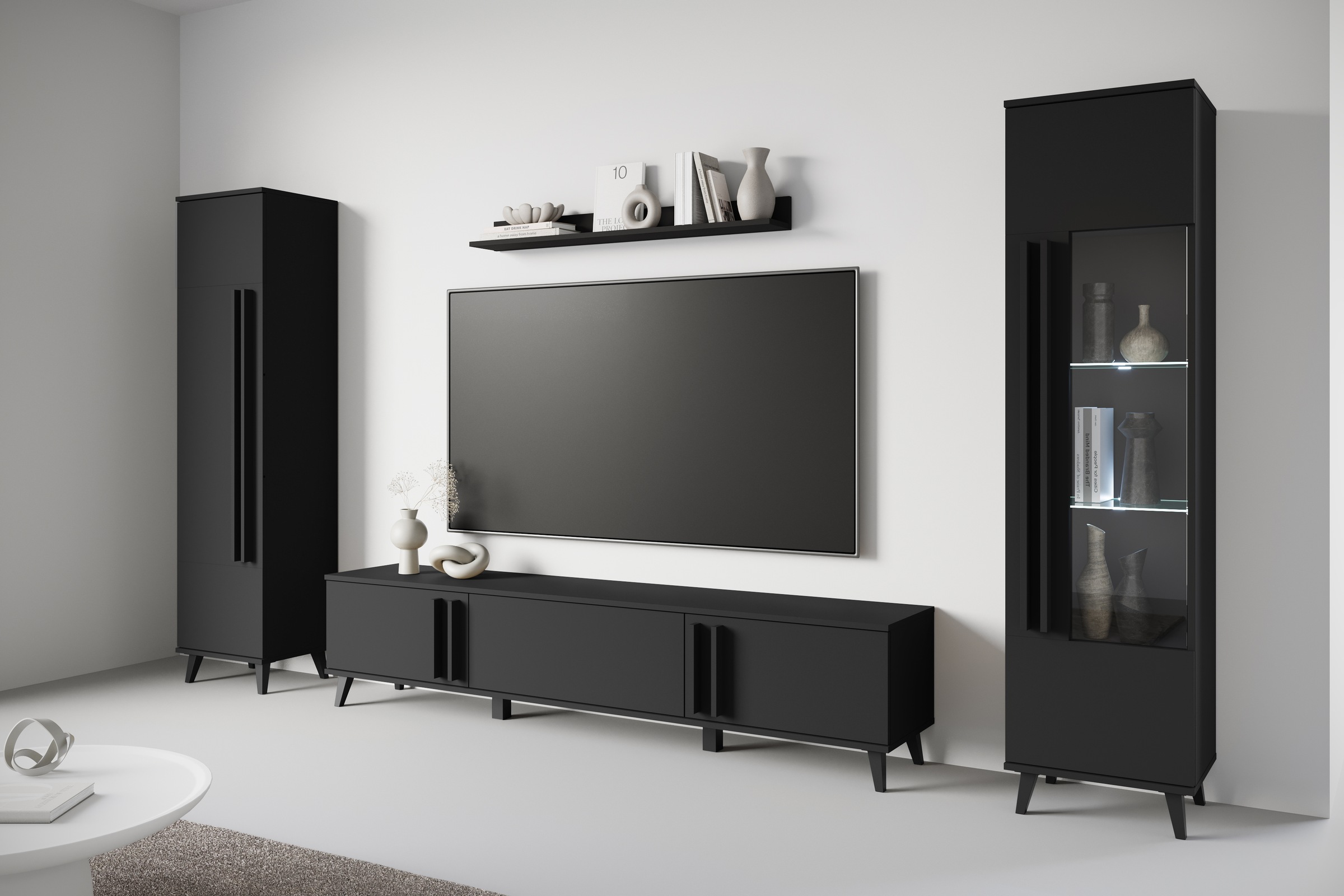 INOSIGN Wohnwand »Helsinki, Modernes Set mit verglaster Vitrine«, (Komplett günstig online kaufen