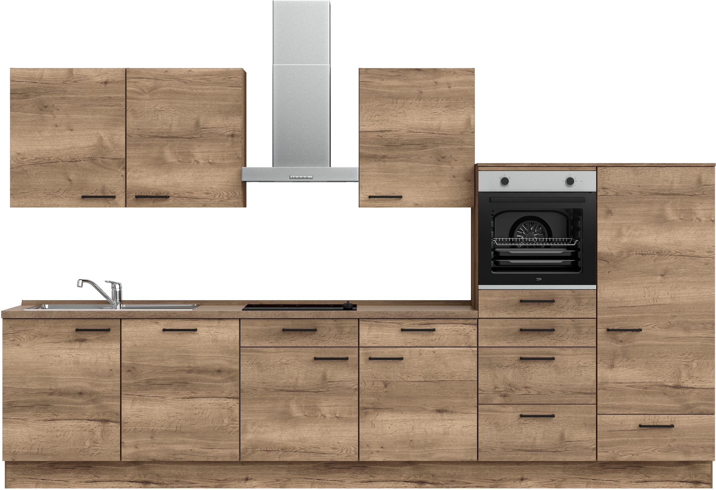 nobilia® Küchenzeile »"Structura I"« vormontiert, Ausrichtung wählbar, Brei günstig online kaufen