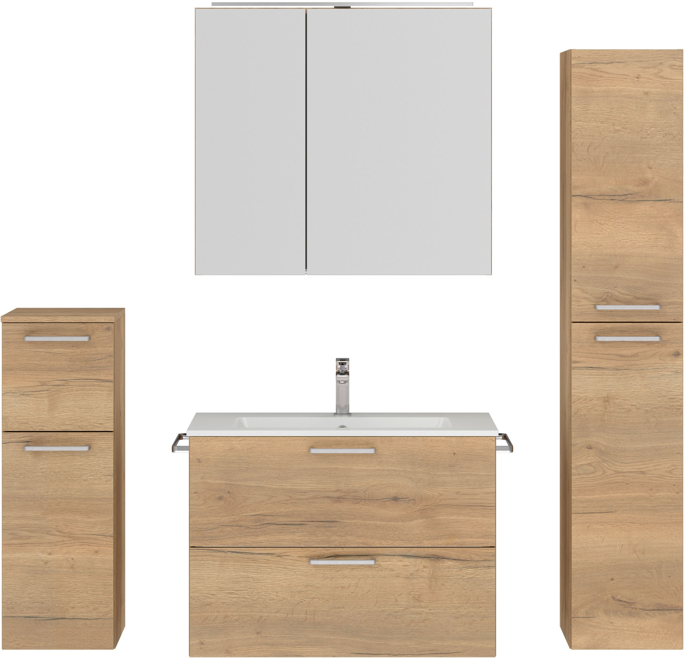 nobilia® Badmöbel-Set »Tolvina« vormontiert, mit Soft-Close, 4 Stk. tlg. günstig online kaufen
