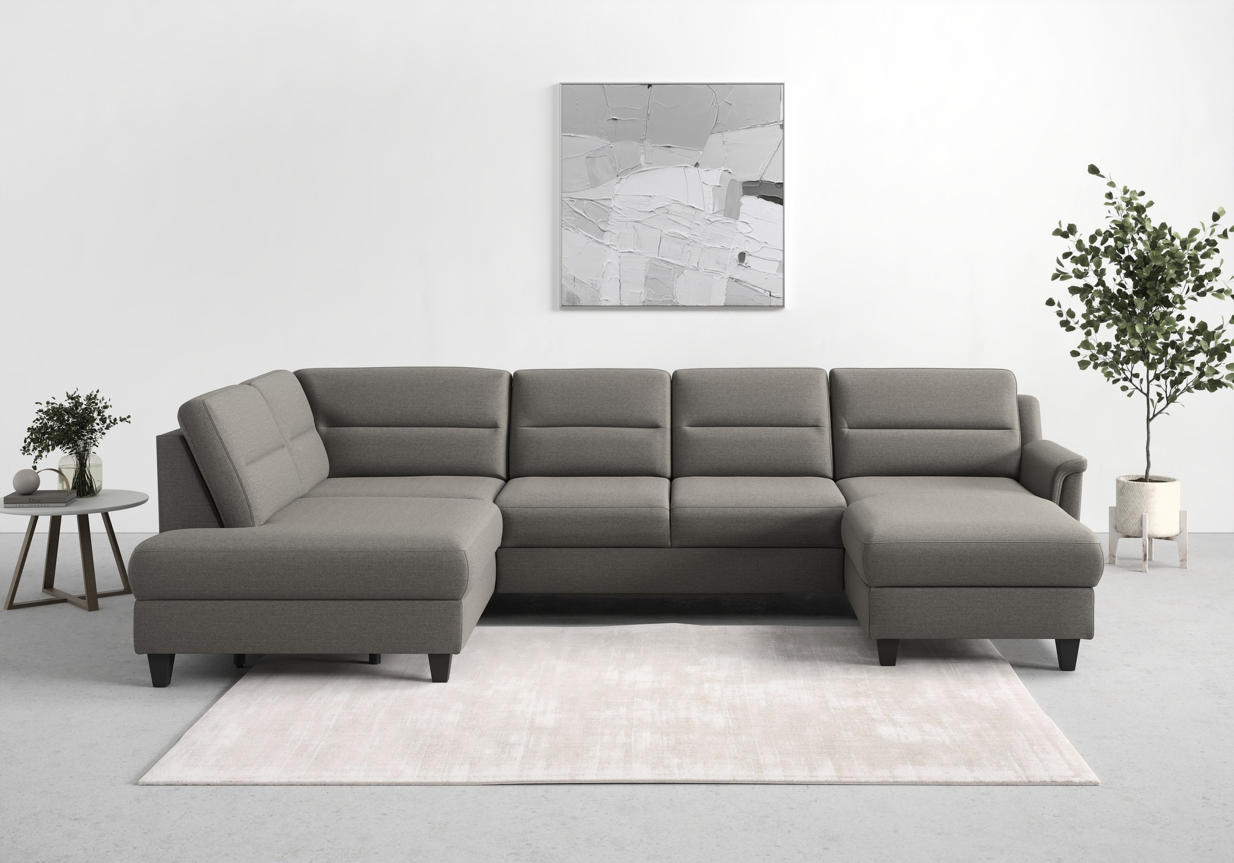 sit&more Wohnlandschaft »Farö U-Form« inklusive Federkern, wahlweise mit Bettfunktion und Bettkasten