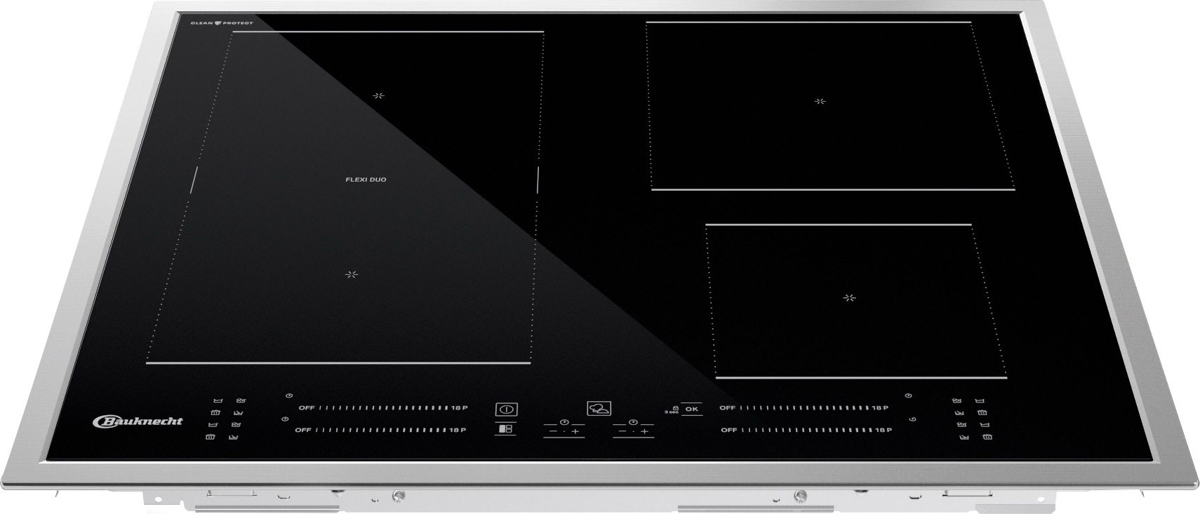 BAUKNECHT Flex-Induktions-Kochfeld »BS 5760C CPFT«, BS 5760C CPFT, CleanProtect – mühelose Reinigung nur mit Wasser
