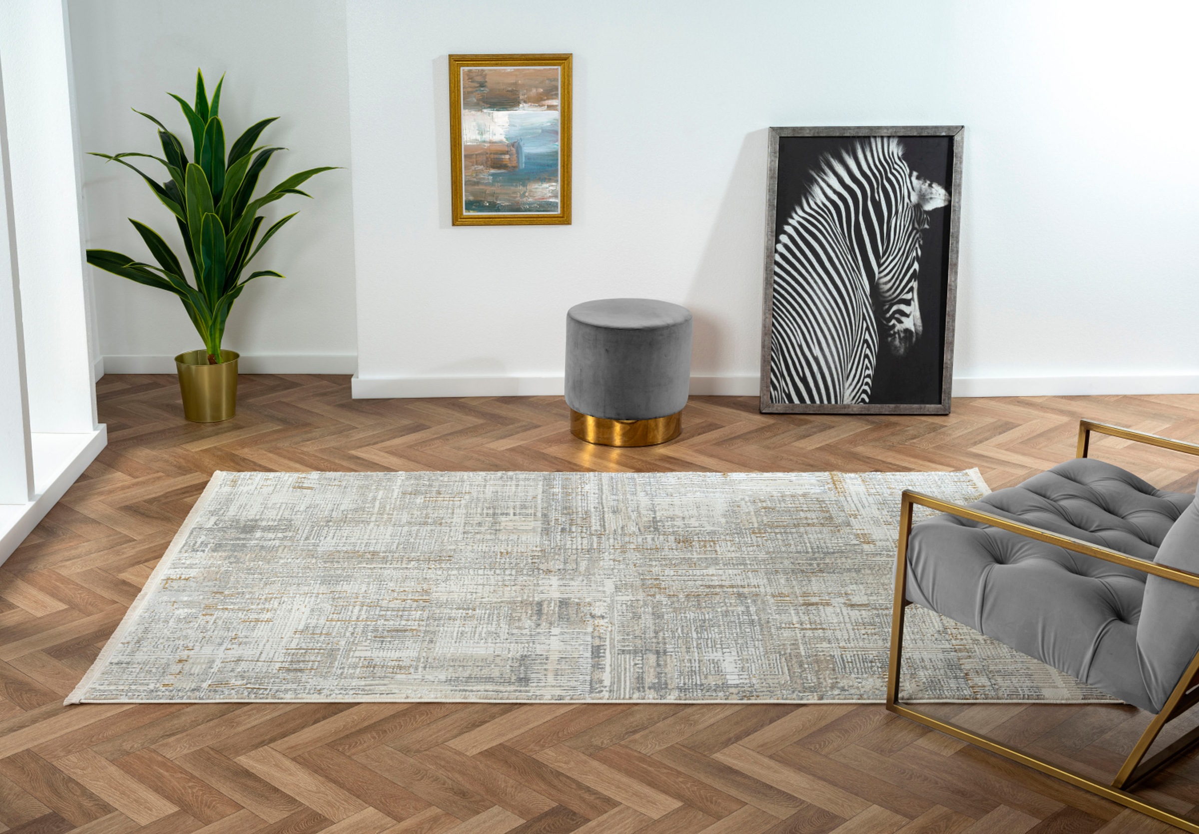 Myflair Möbel & Accessoires Teppich »My Taste«, rechteckig, 10 mm Höhe, Kurzflor, Retro-Design, besonders weich durch Microfaser, mit Fransen