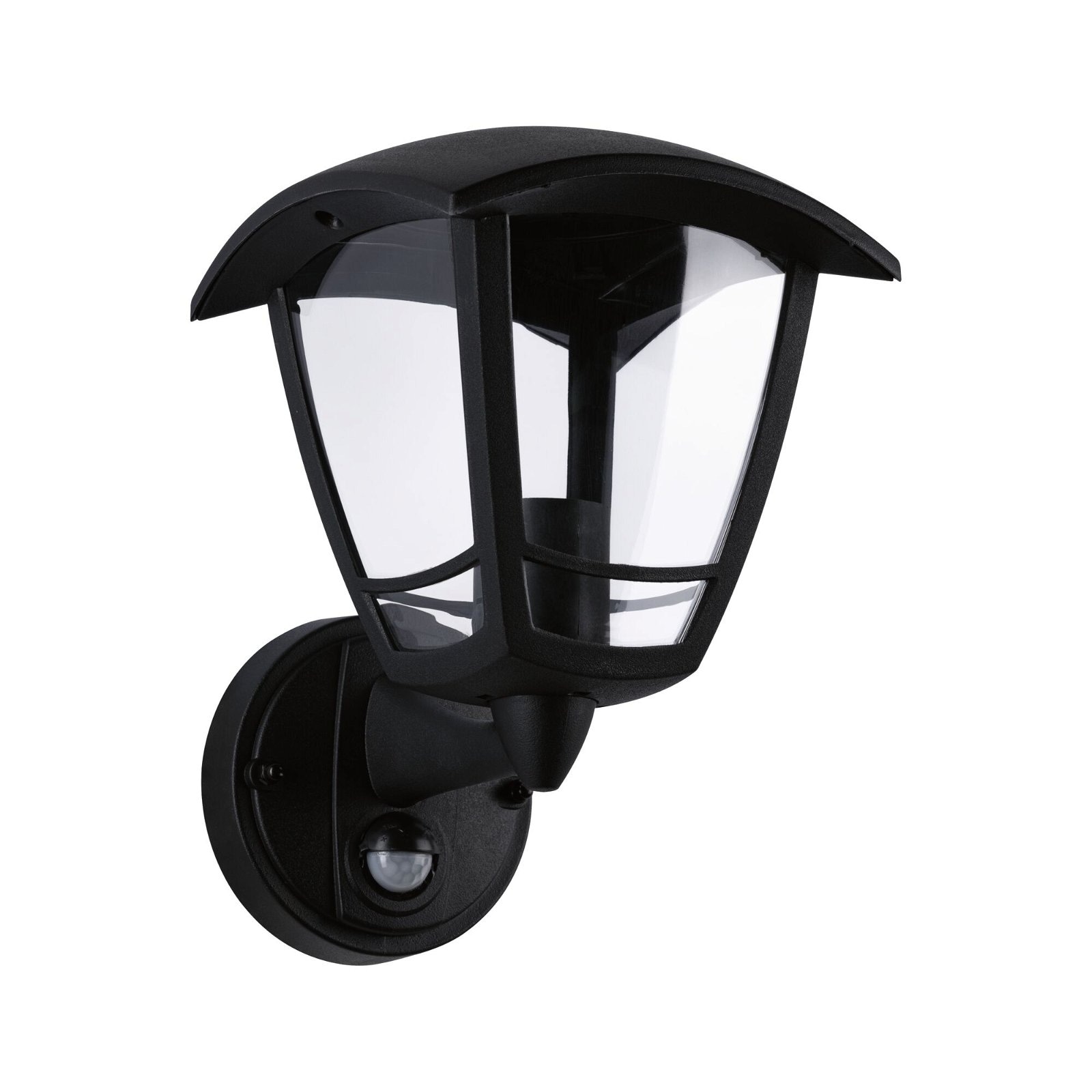 Paulmann Außen-Wandleuchte »Classic Curved IP44 eckig 164x180mmmax. 12W230VSchwarz Kunststoff«, 1 flammig, Leuchtmittel E27 | ohne Leuchtmittel, Bewegungsmelder