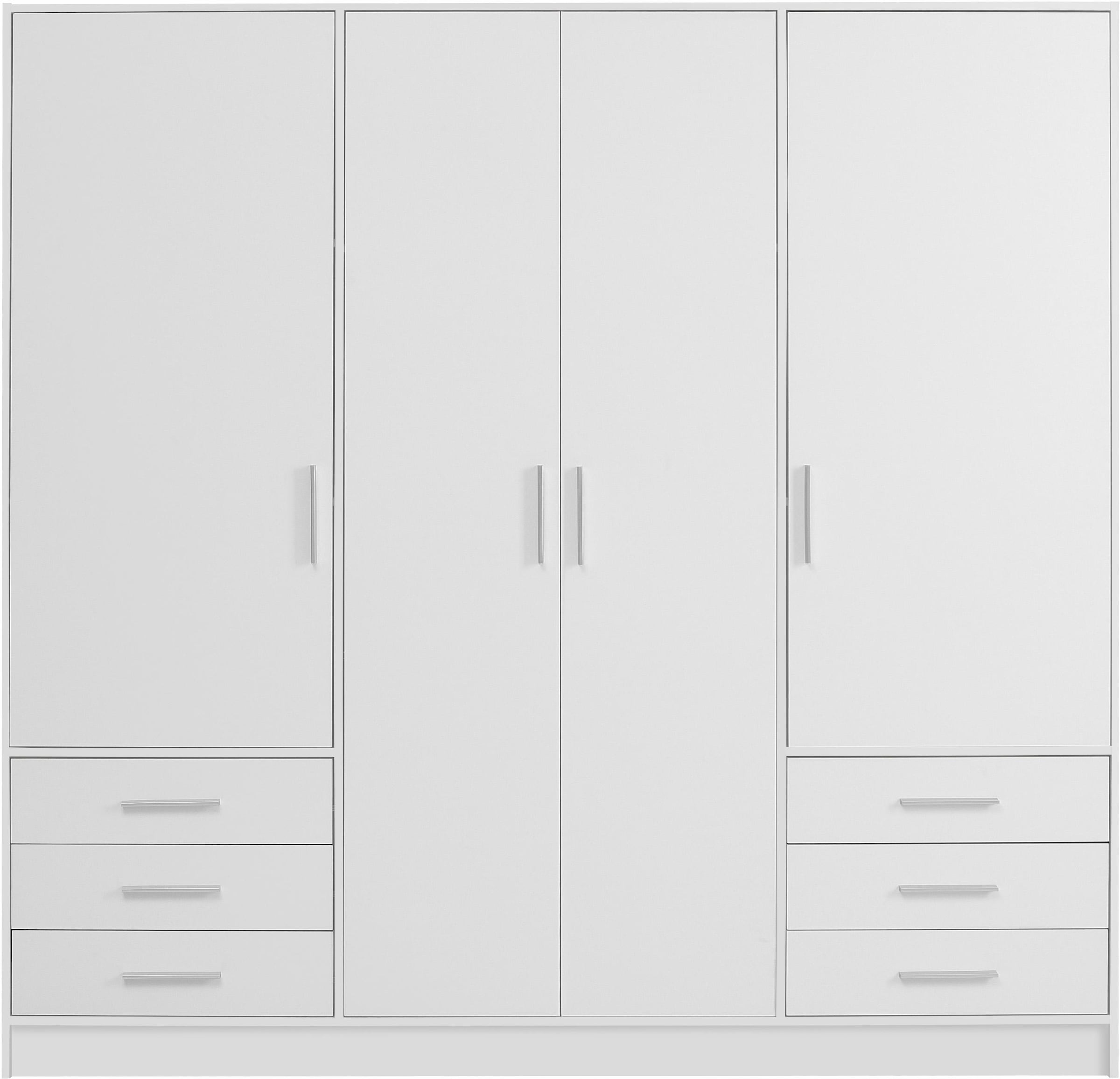 FORTE Kleiderschrank »Jupiter, Made in Europe, mit Schubladen«, (Maße (T/H): 60/200 cm), Stauraum, 2 Breiten, 4 Farben, Schubladen, variable Einlegeböden