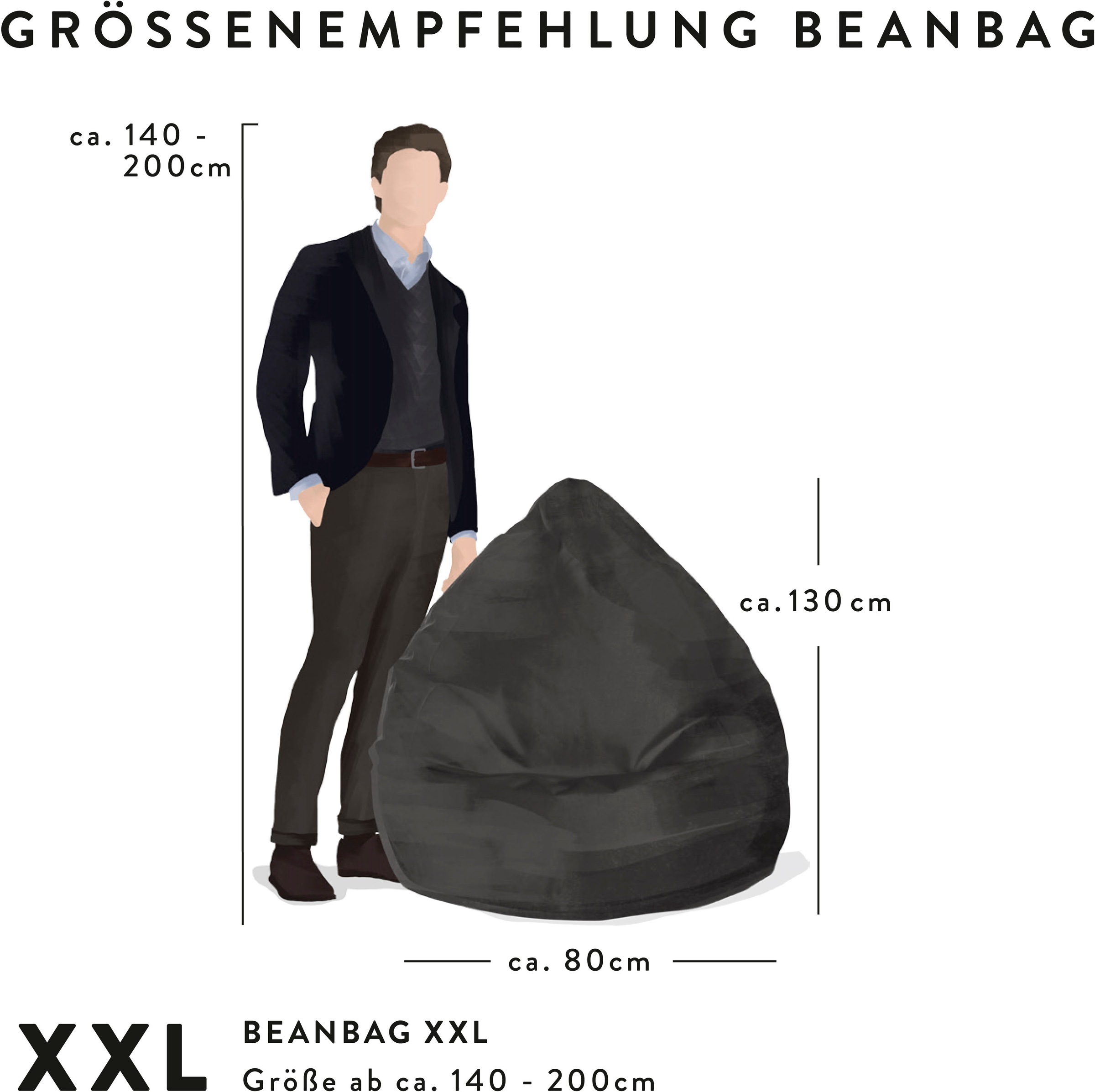 Magma Heimtex Sitzsack »BeanBag BRAVA XXL«, (1 St.)