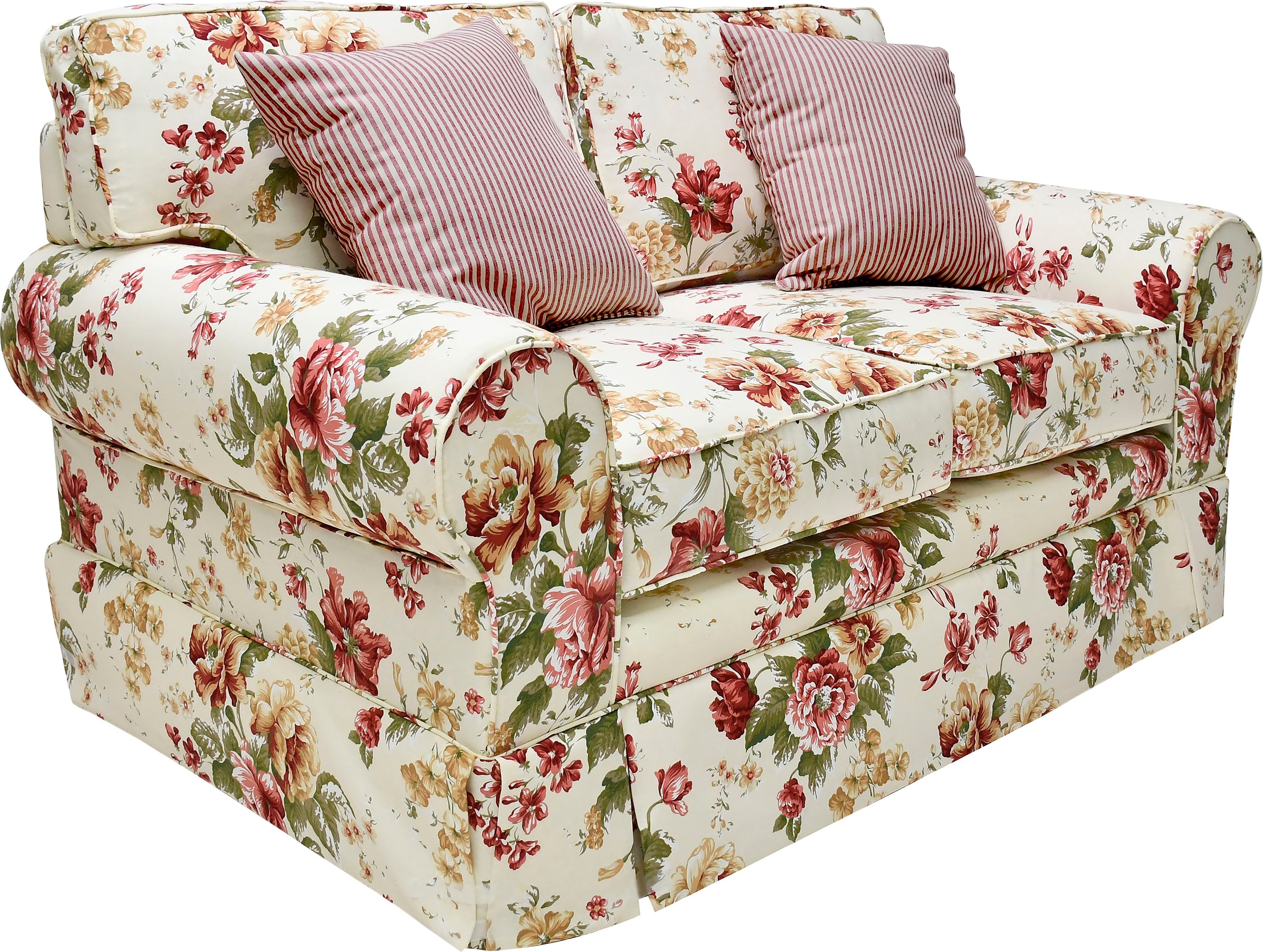 Home affaire 2-Sitzer »Laura K«, Geblümtes 2-Sitzer Sofa, creme Weiß, 165 x 95 x 97, Sitzhöhe 53