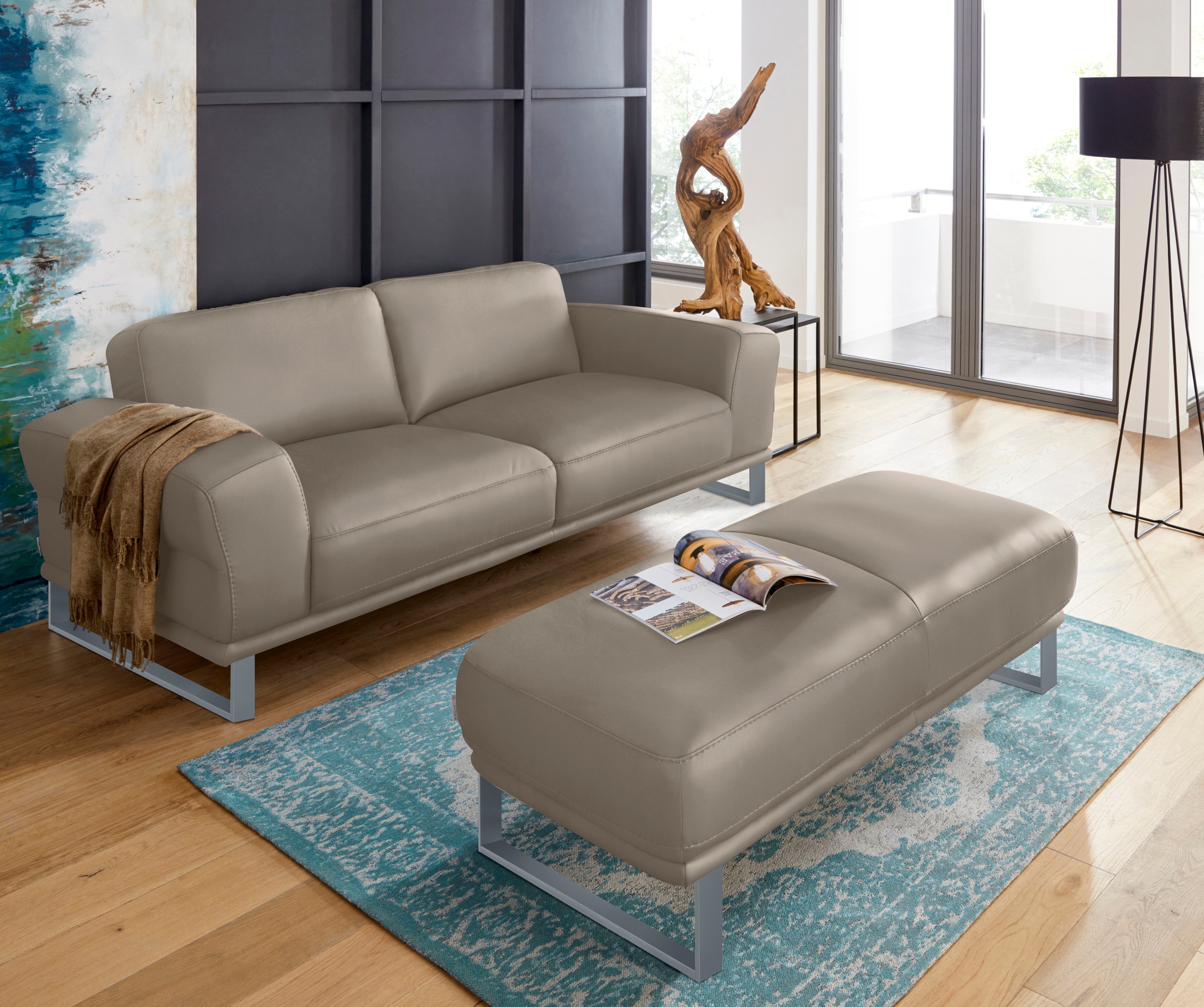 W.SCHILLIG 2,5-Sitzer »montanaa«, mit Metallkufen in Silber matt, Breite 212 cm