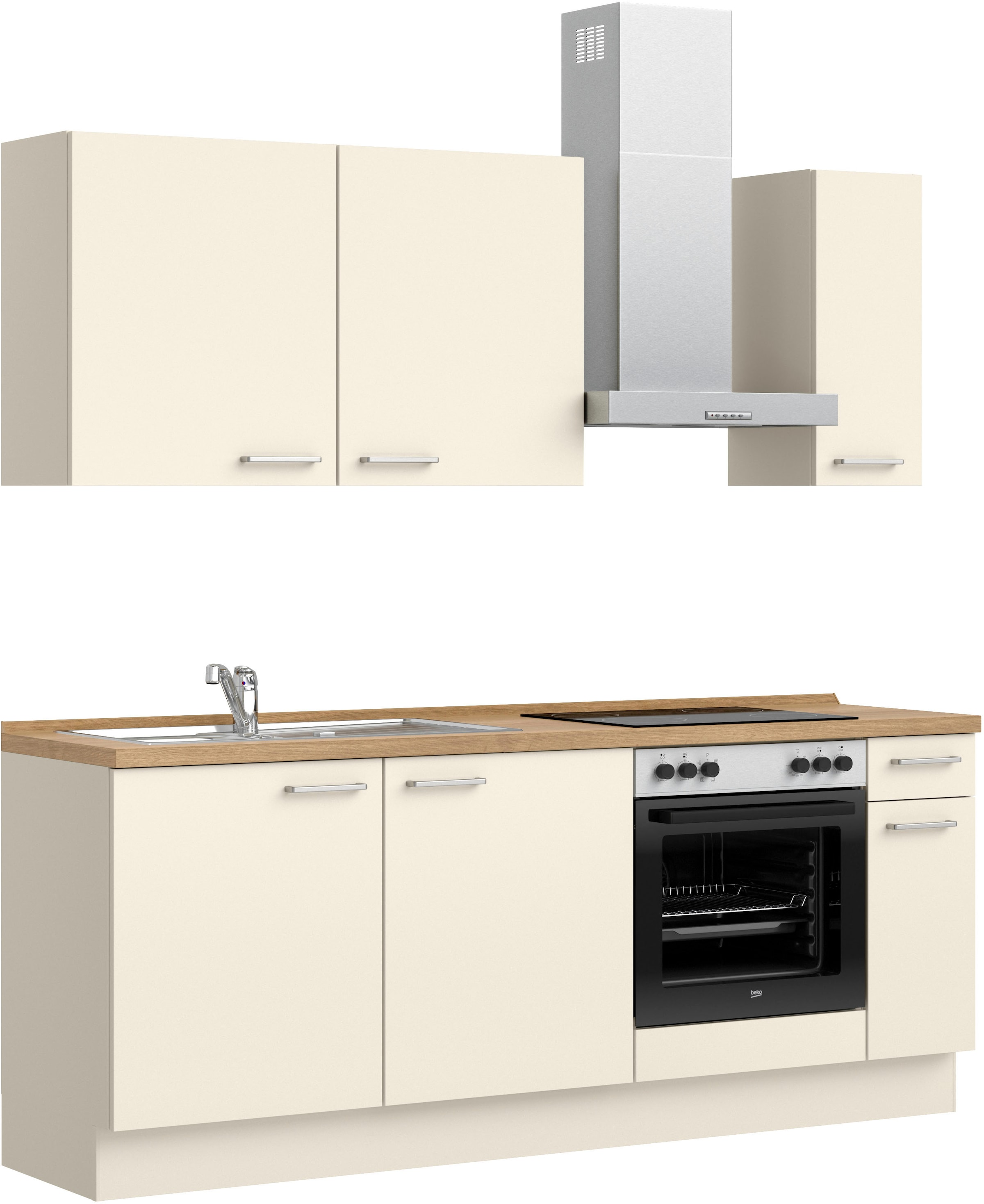 nobilia® Küchenzeile »"Touch I"«, vormontiert, Ausrichtung wählbar, Breite 210 cm, wahlw. mit E-Geräten