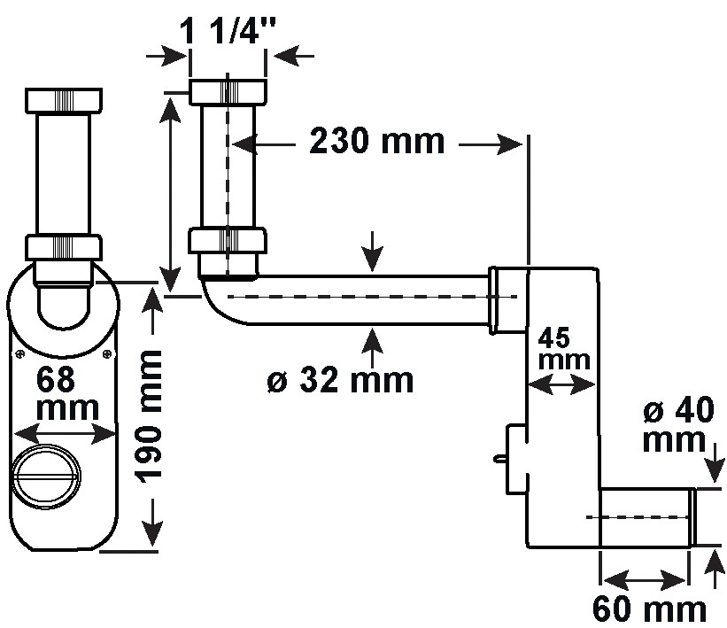 CORNAT Siphon »Aufputz-Geruchsverschluss«, Made in Germany