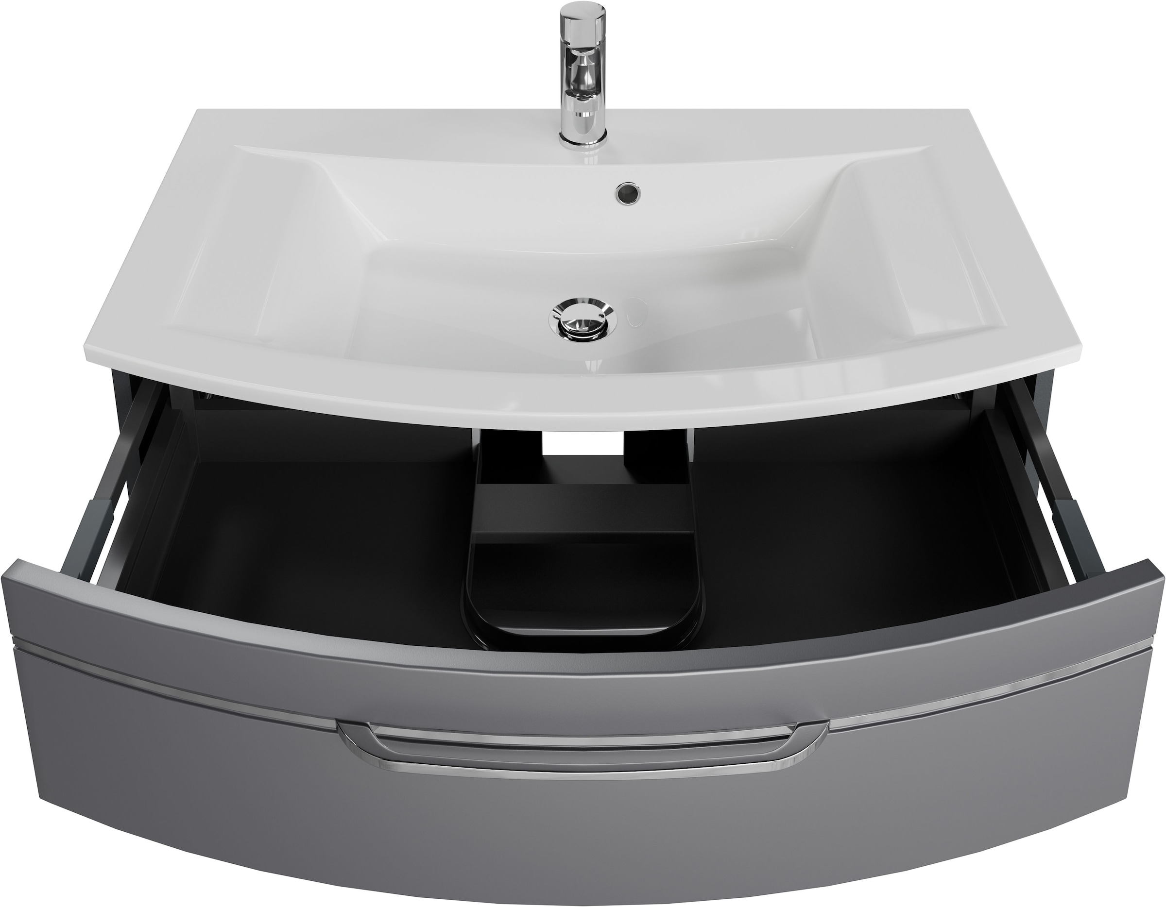 Saphir Badmöbel-Set »Serie 7045 2-teilig Mineralmarmor-Waschtisch mit LED-Spiegelschrank«, (Set, 2 St.), Badezimmer-Set 93,2 cm breit, inkl. Türdämpfer, 3 Türen, 2 Schubladen