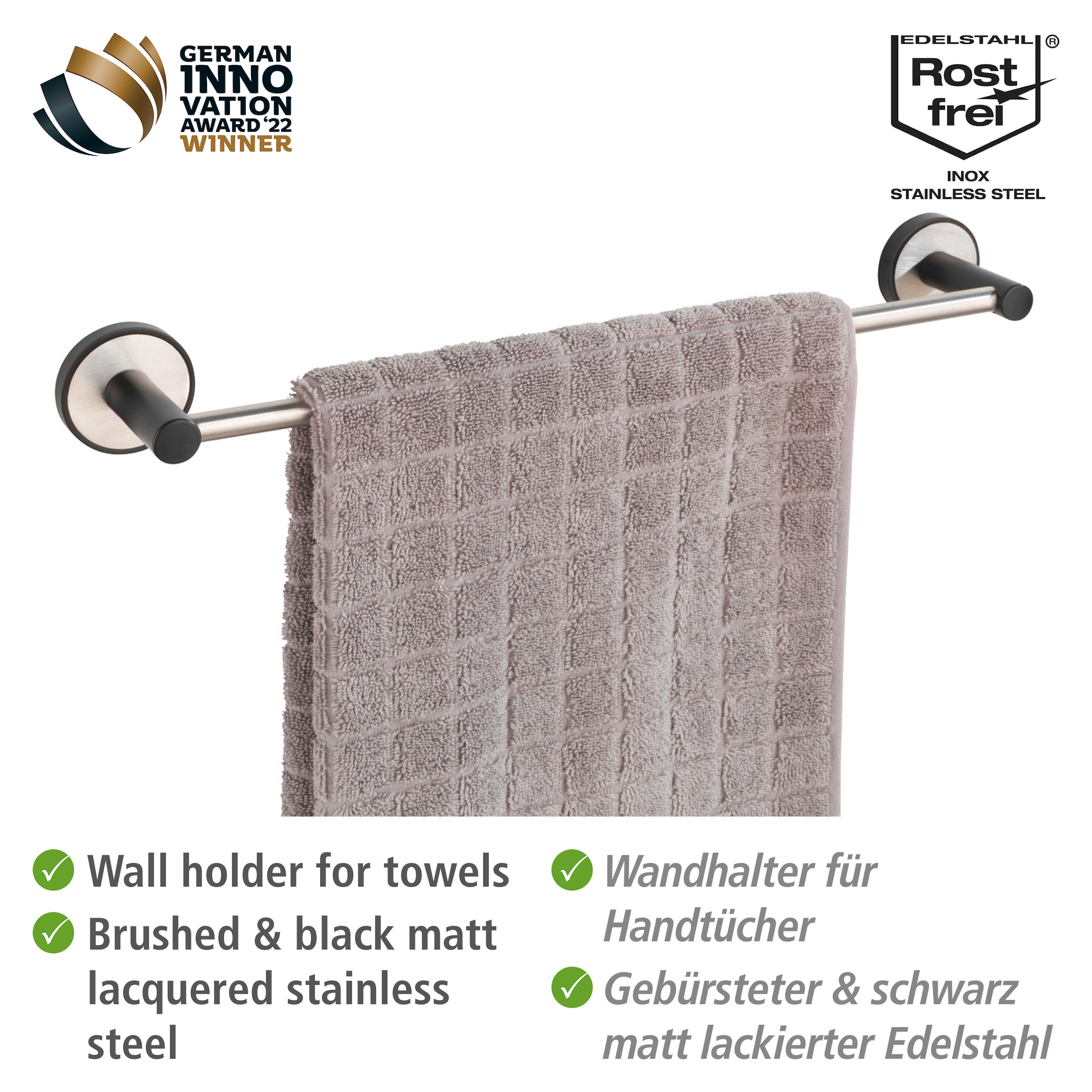 WENKO Handtuchstange »UV-Loc® Udine« befestigen ohne Bohren