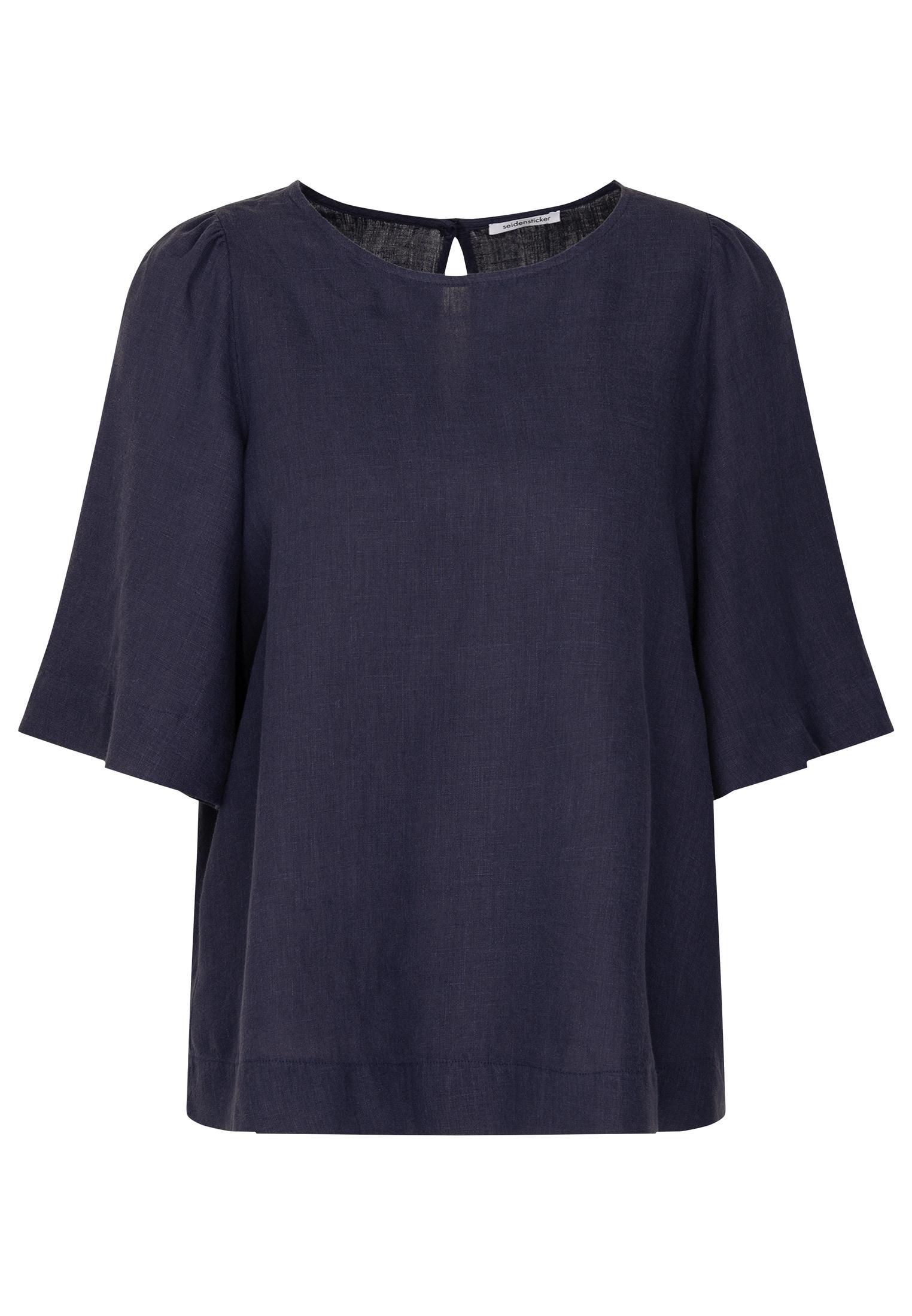 seidensticker Shirtbluse »Schwarze Rose«, Kurzarm Rundhals Uni