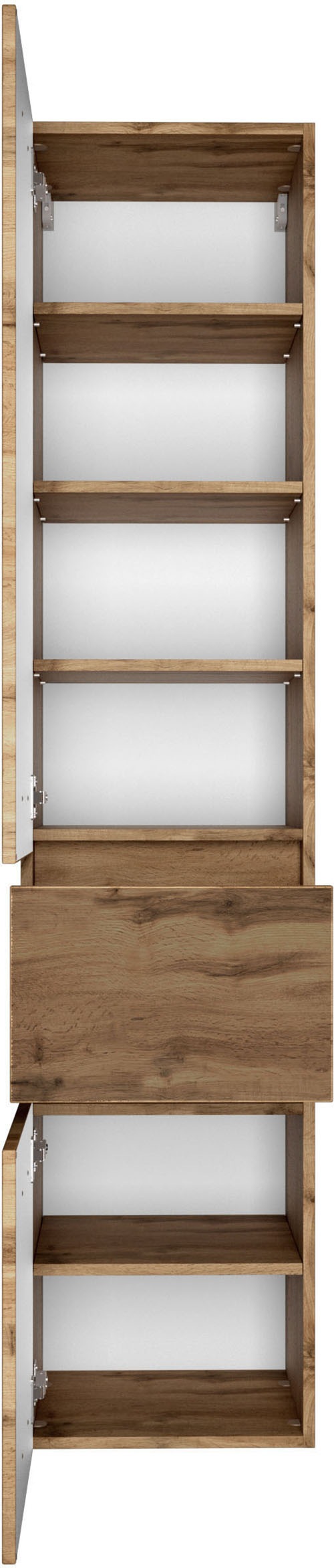 welltime Badmöbel-Set »Welltime Möbel Baabe Waschtisch-Set 3tlg. oder 5tlg.«, (5 St.), gedämpfte Scharniere und Softclose-Funktion, inklusive LED-Beleuchtung