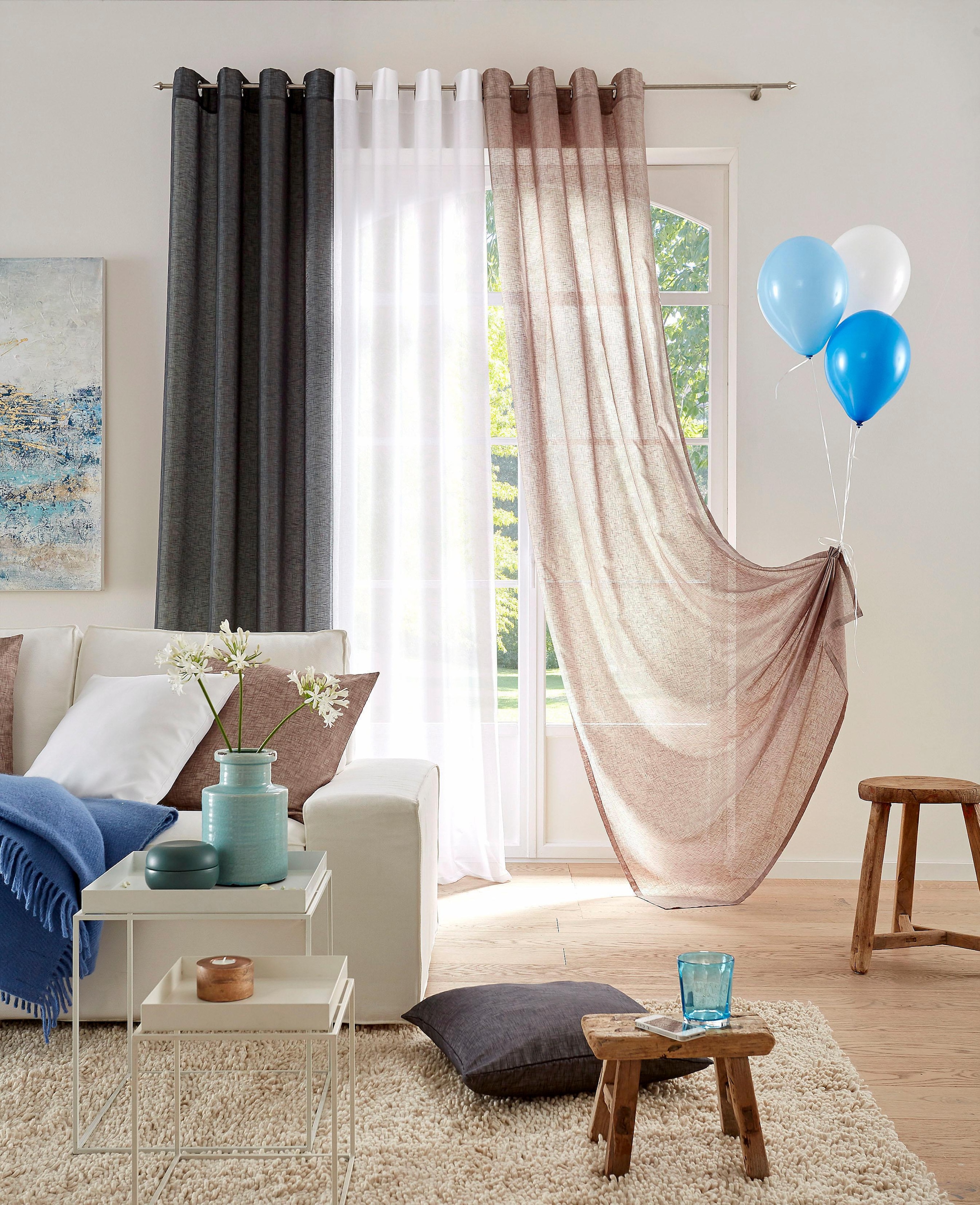 Home affaire transparent, im HxB: Gardine jetzt Leinen »Larvik«, (2 Optik, St.), 300x140 %Sale