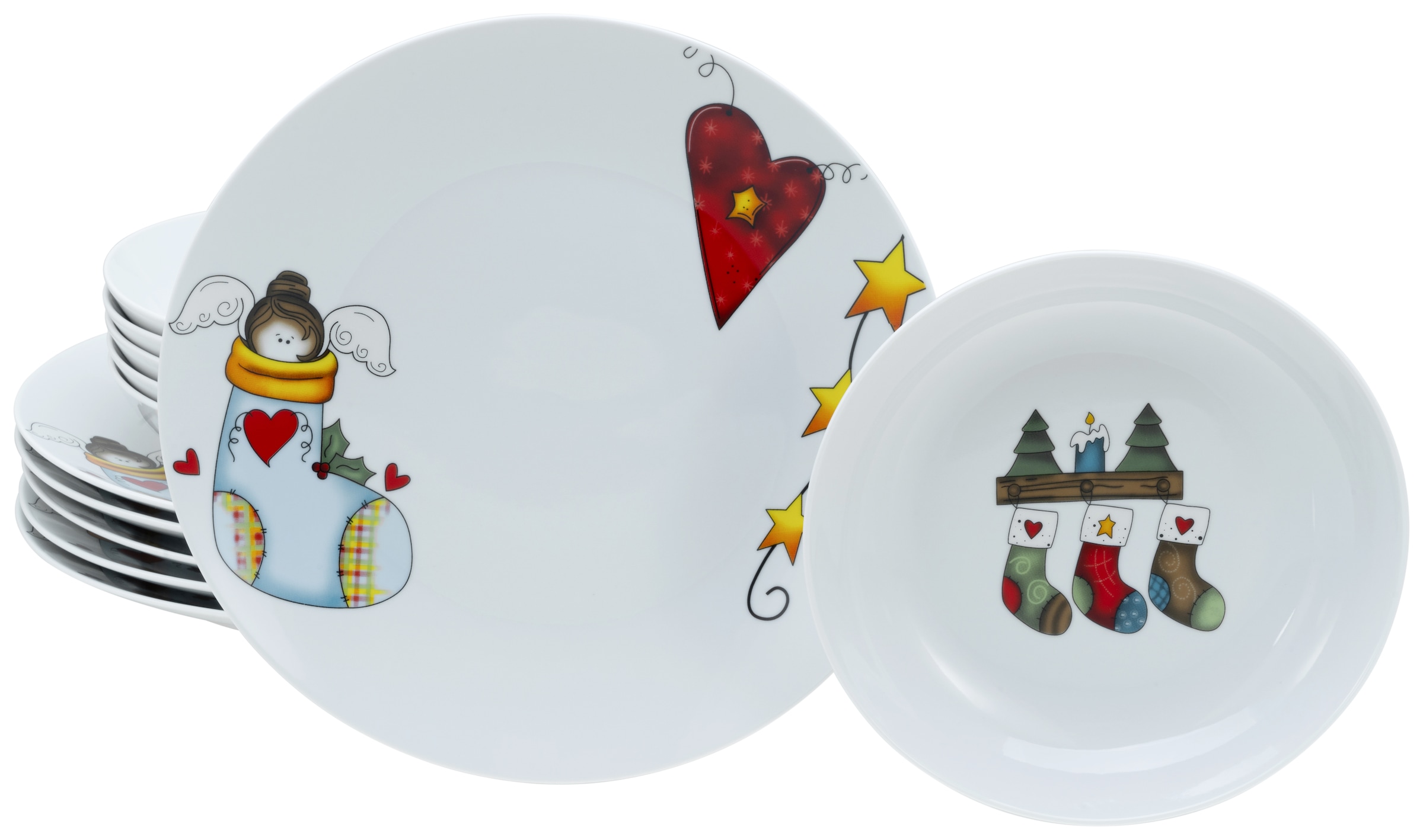 CreaTable Tafelservice »Luna Socken, Tafel-Service 12-tlg«, (Set, 12 tlg.), günstig online kaufen