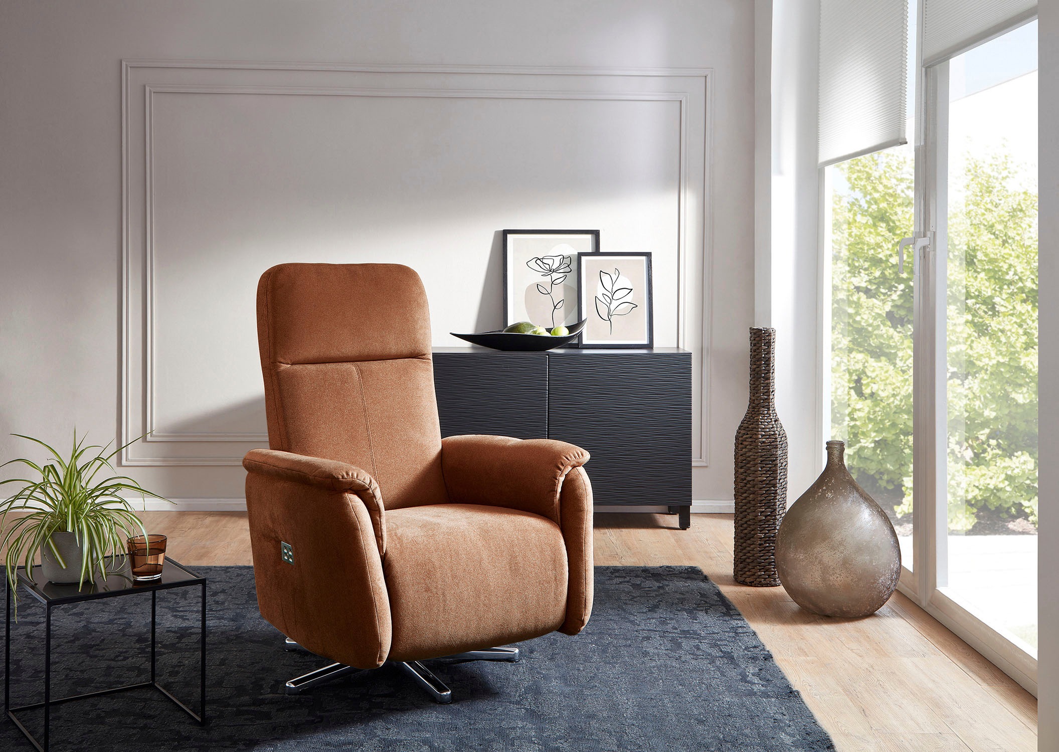 CALIZZA INTERIORS Relaxsessel »Olivin«, inklusiver stufenloser Kopfteilverstellung und mit Verstellung