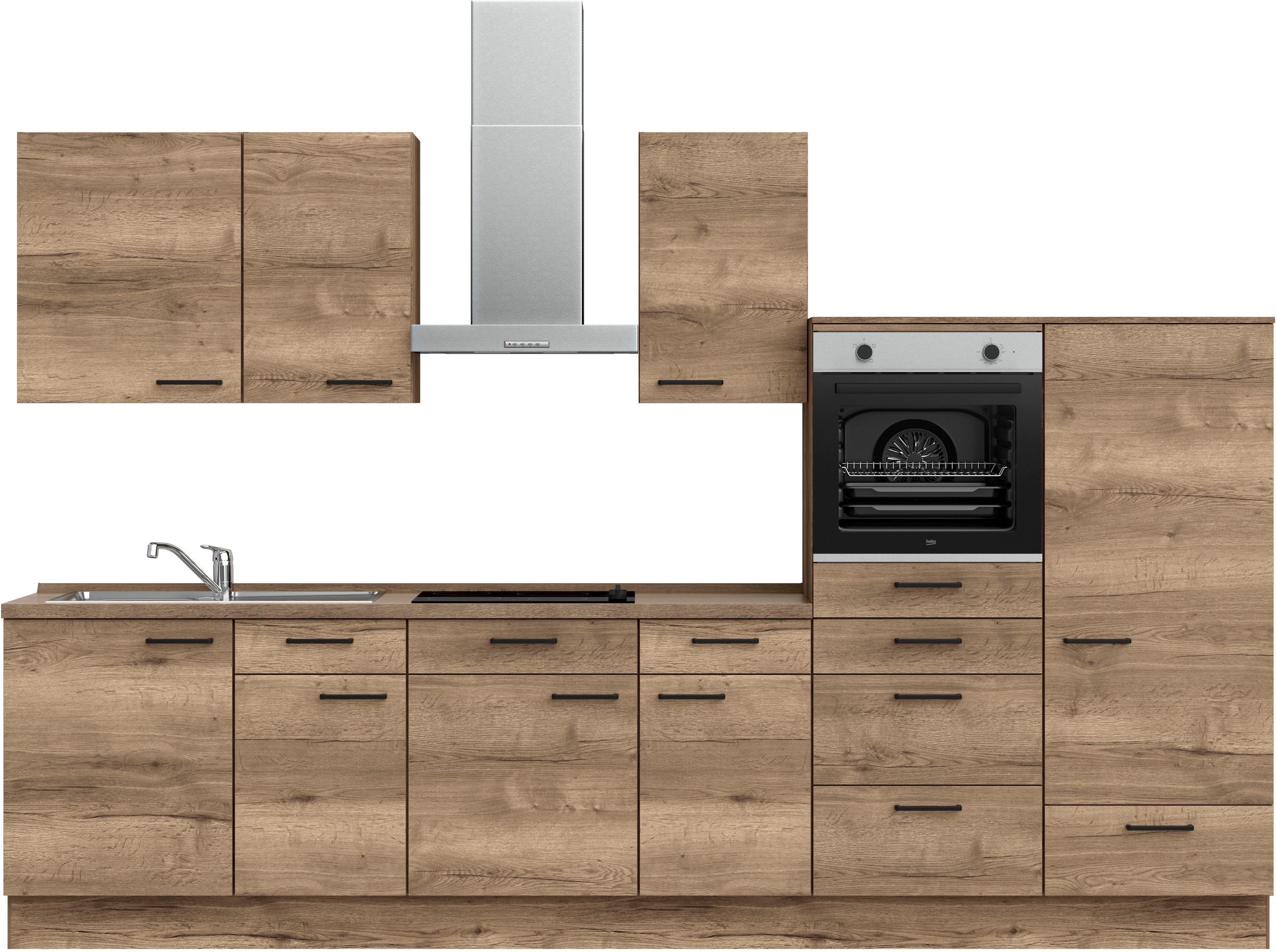 nobilia® Küchenzeile »"Structura I"« vormontiert, Ausrichtung wählbar, Brei günstig online kaufen