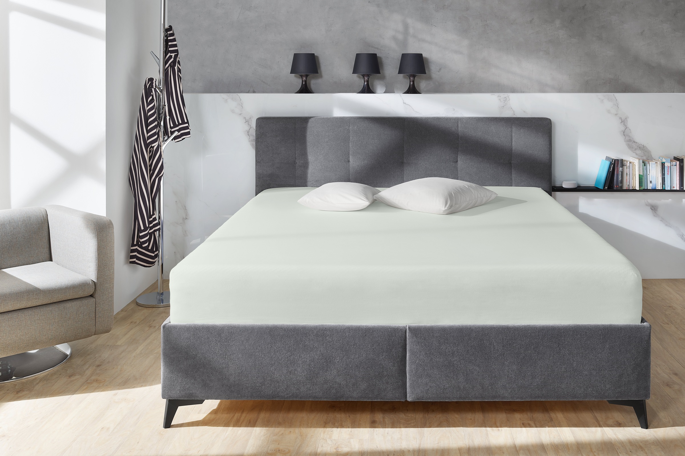 Primera Spannbettlaken »Elasthan-Feinjersey« PREMIUM, aus 95% gekämmter Baumwolle und 5% Elasthan, bis 28 cm Höhe