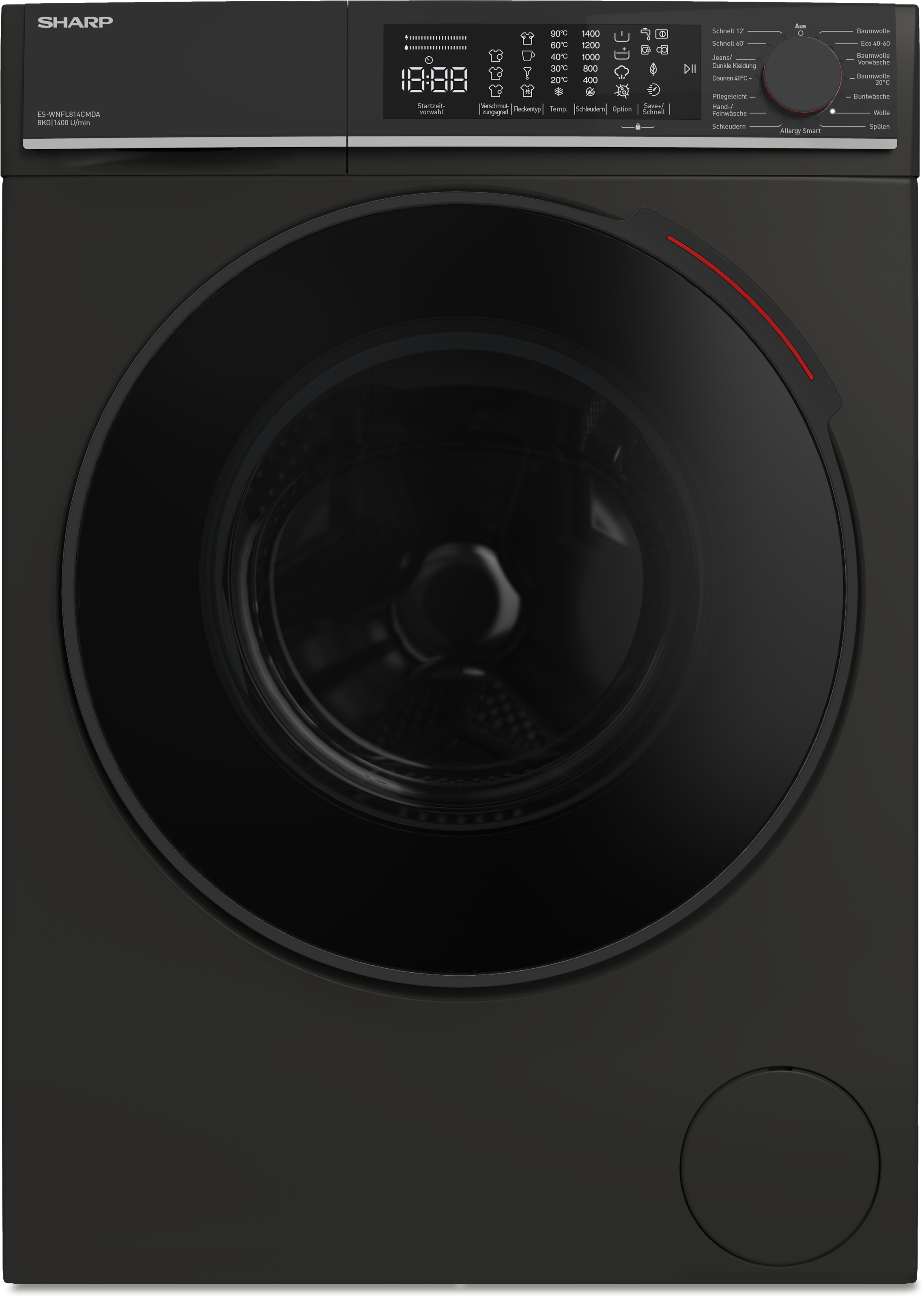 Sharp Waschmaschine »ES-WNFL814CMDA-DE«, 8 kg, 1400 U/min, WiFi