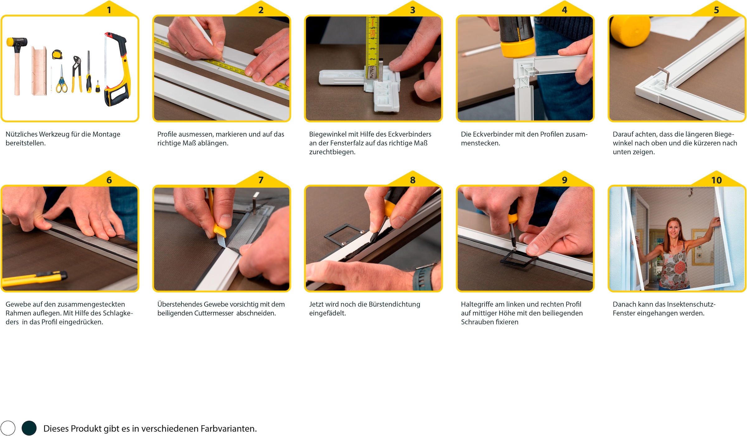 SCHELLENBERG Insektenschutz-Fensterrahmen »Premium für bodentiefe Fenster« Set, 1 Stk. tlg. Fliegengitter mit Rahmen aus Aluminium, anthrazit, weiß, 120 x 240 cm
