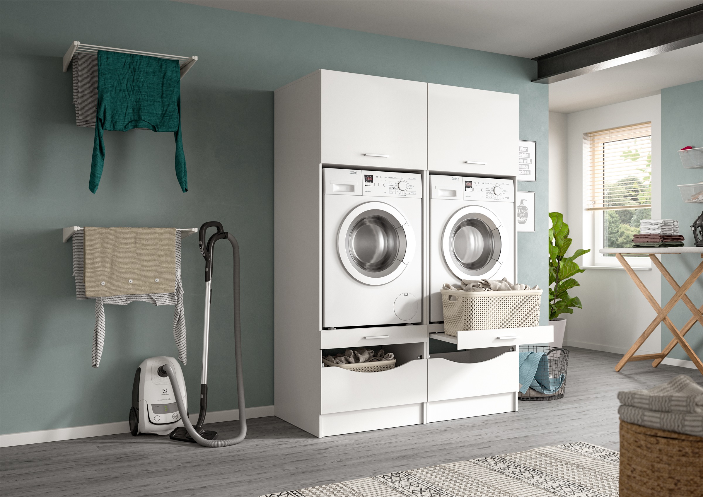 welltime Badmöbel-Set »FALAS, TOPSELLER!, 2-teilig, Hauswirtschaftsraum Set günstig online kaufen