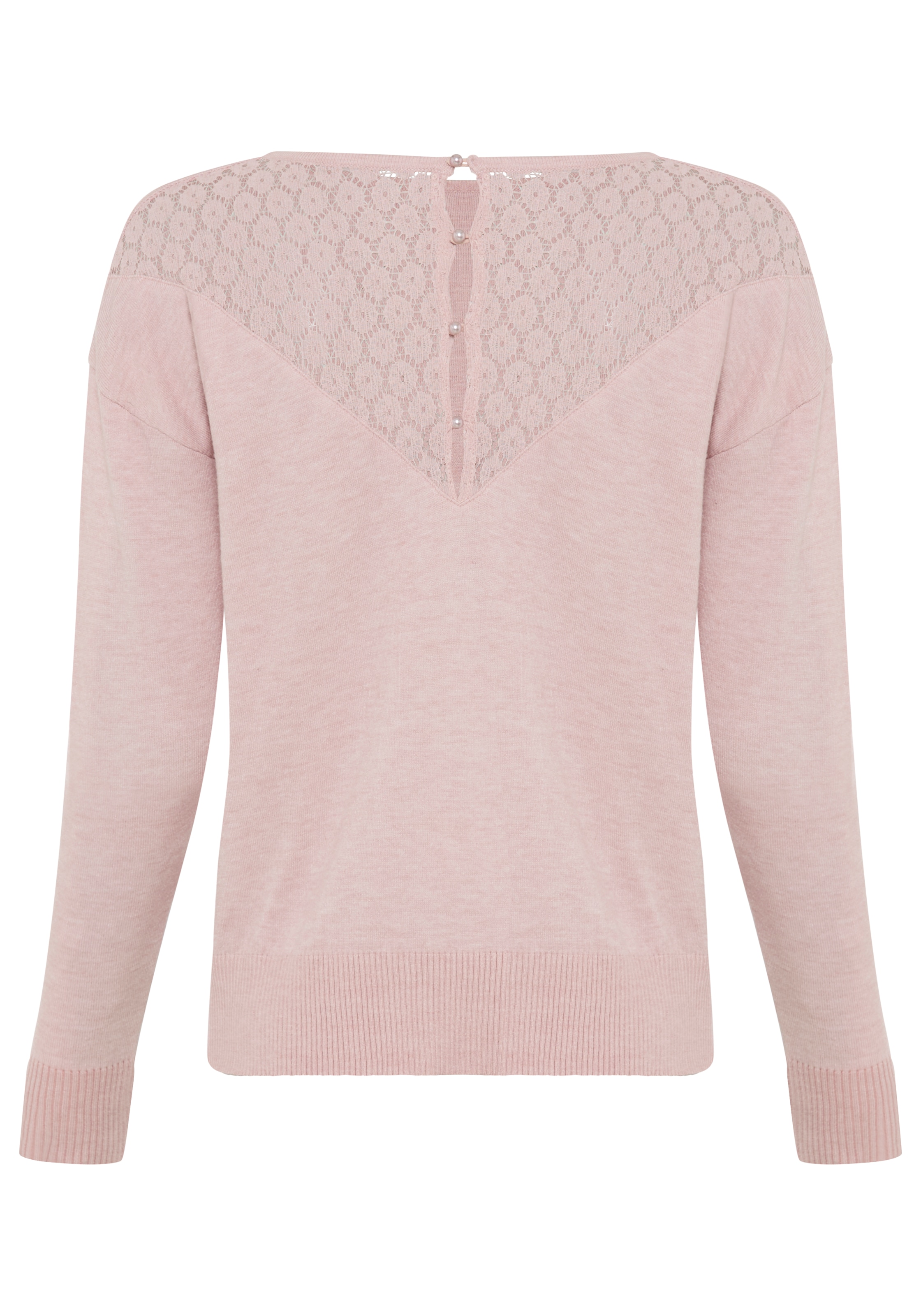 Laura Scott Strickpullover softer Winterstrick mit Spitzendetial